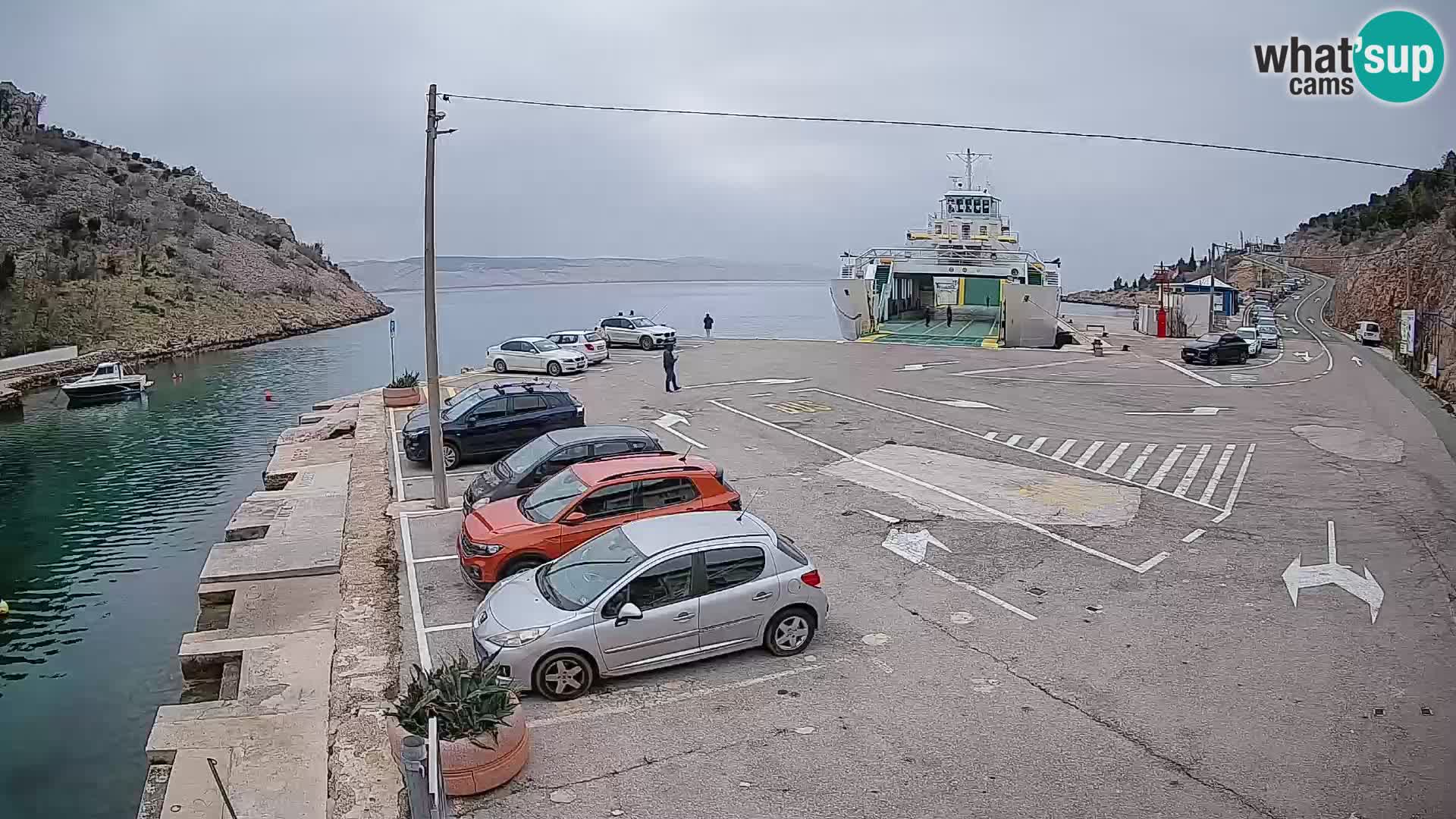 Webcam port de ferry de Prizna – vers l’île de Pag