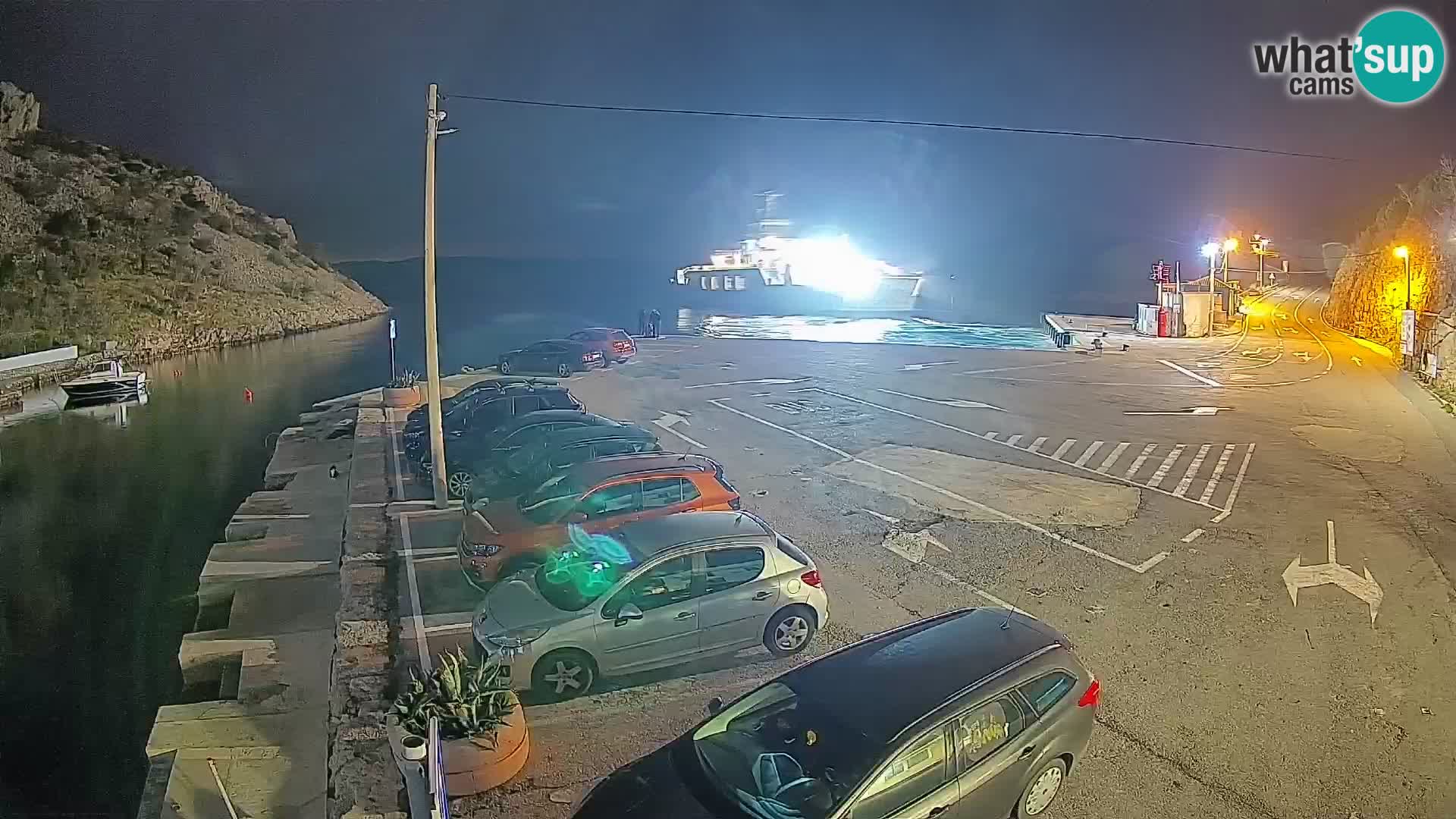 Webcam port de ferry de Prizna – vers l’île de Pag