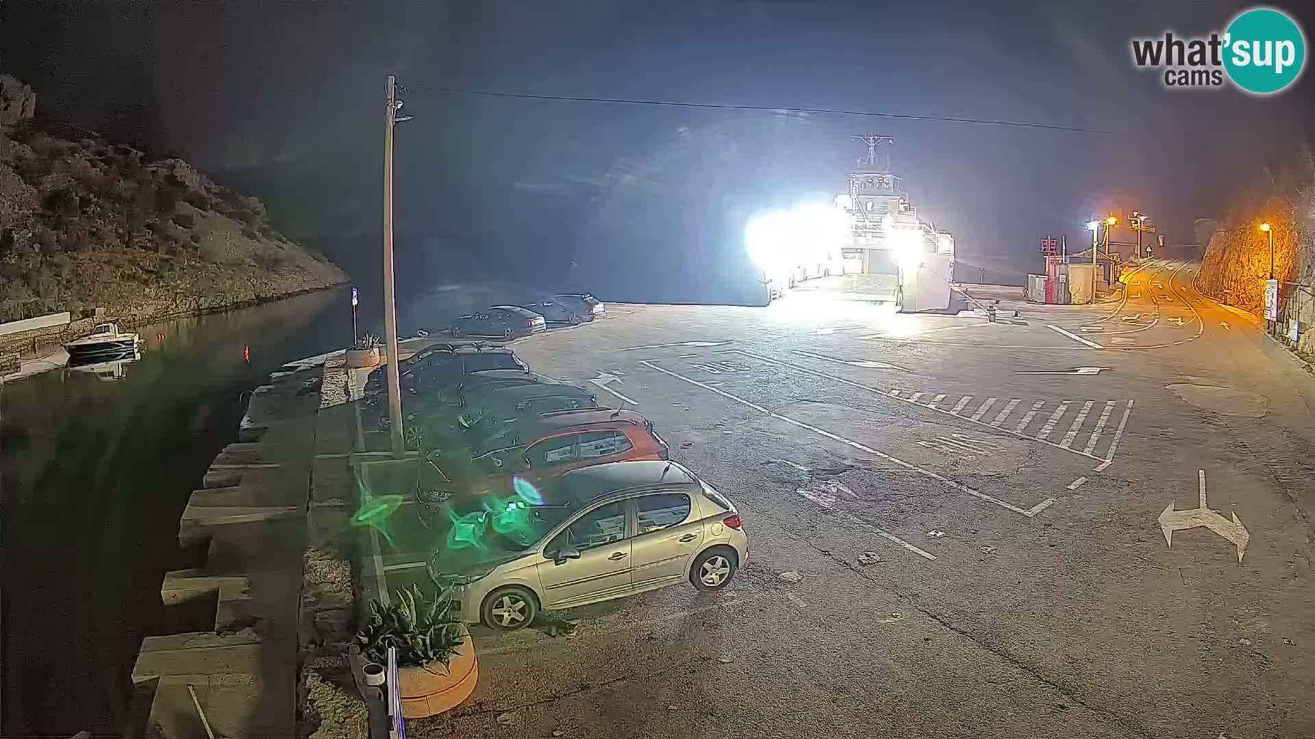Webcam port de ferry de Prizna – vers l’île de Pag