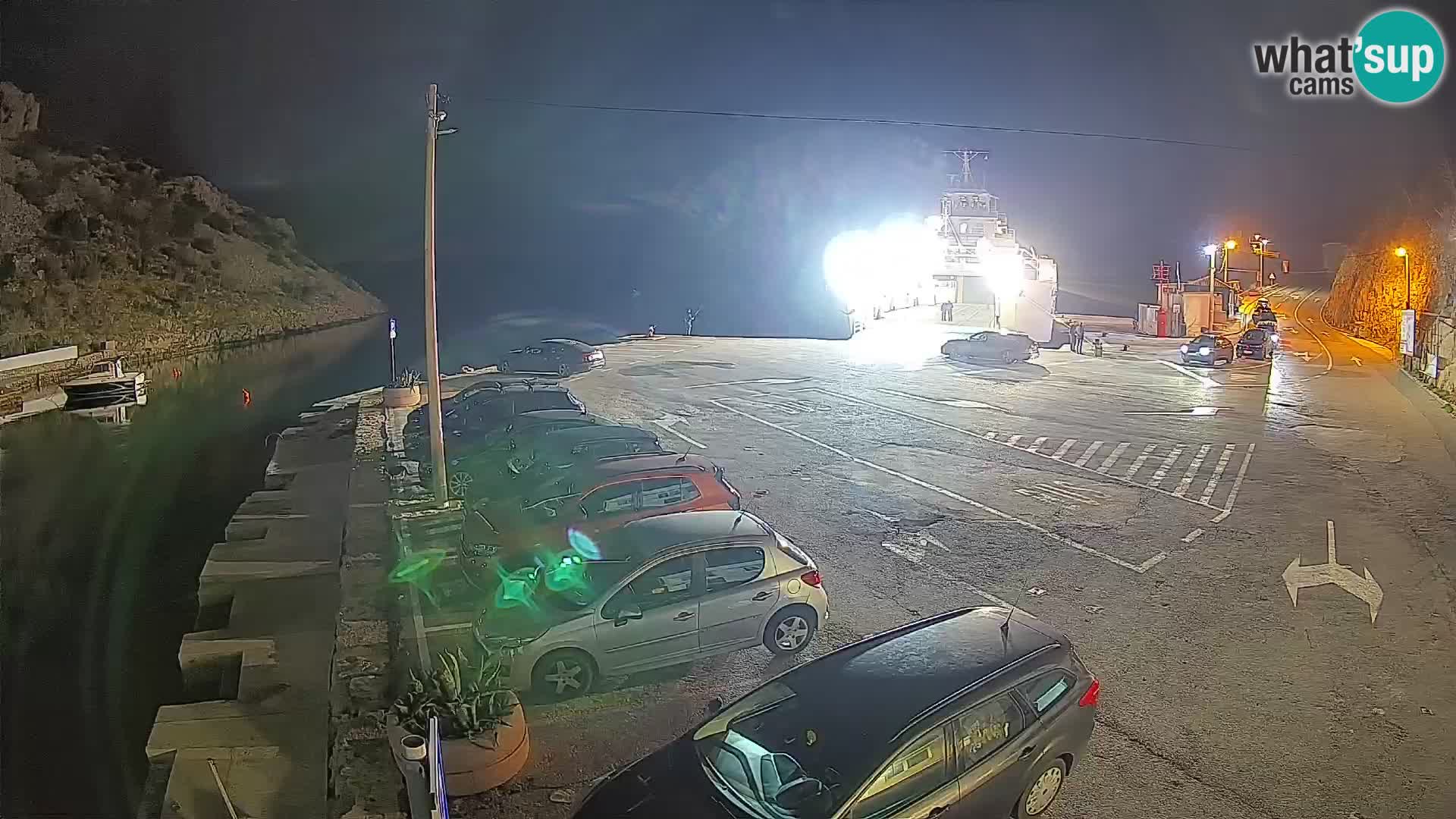 Webcam Prizna ferry port to Pag island