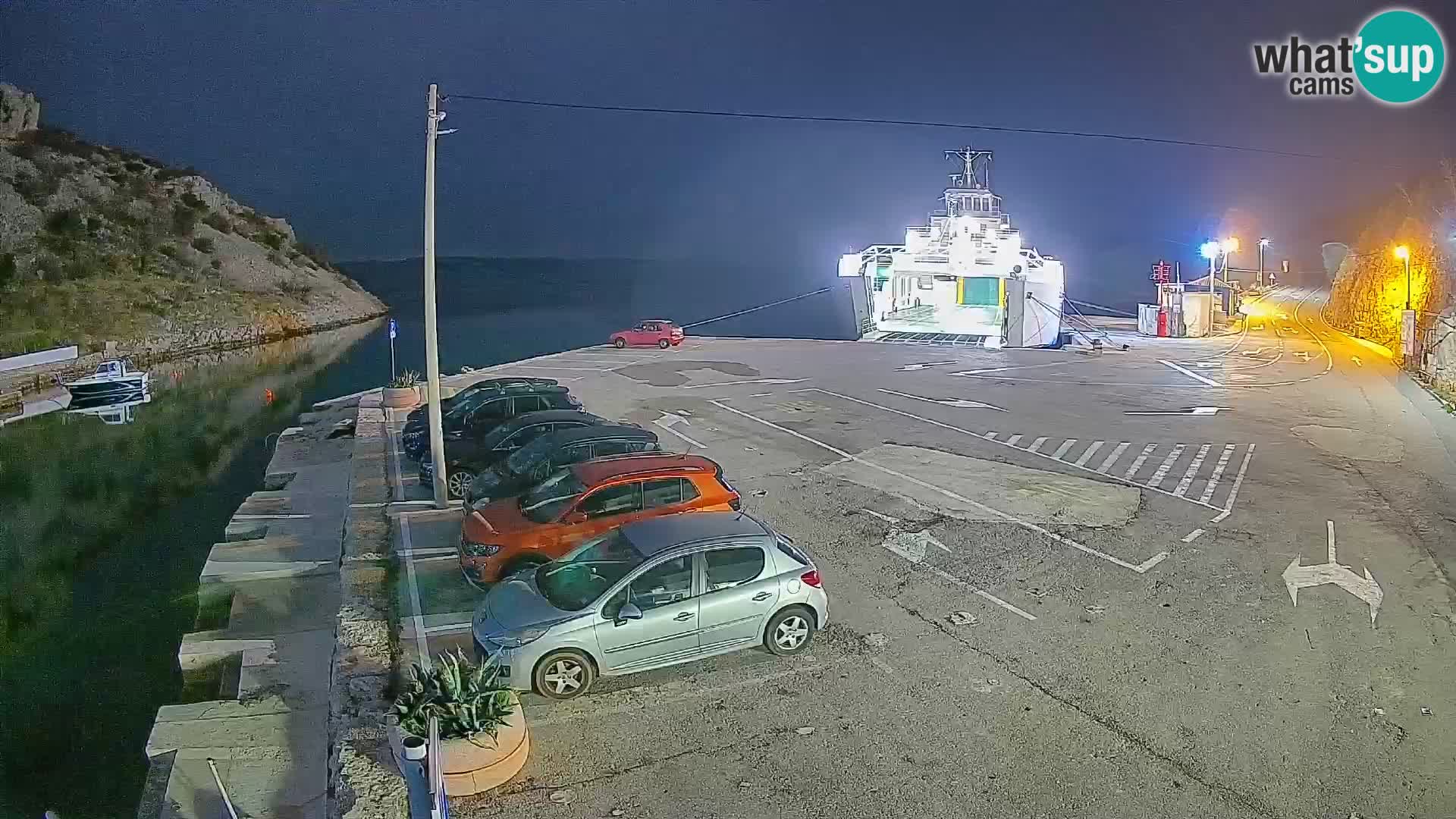 Webcam port de ferry de Prizna – vers l’île de Pag