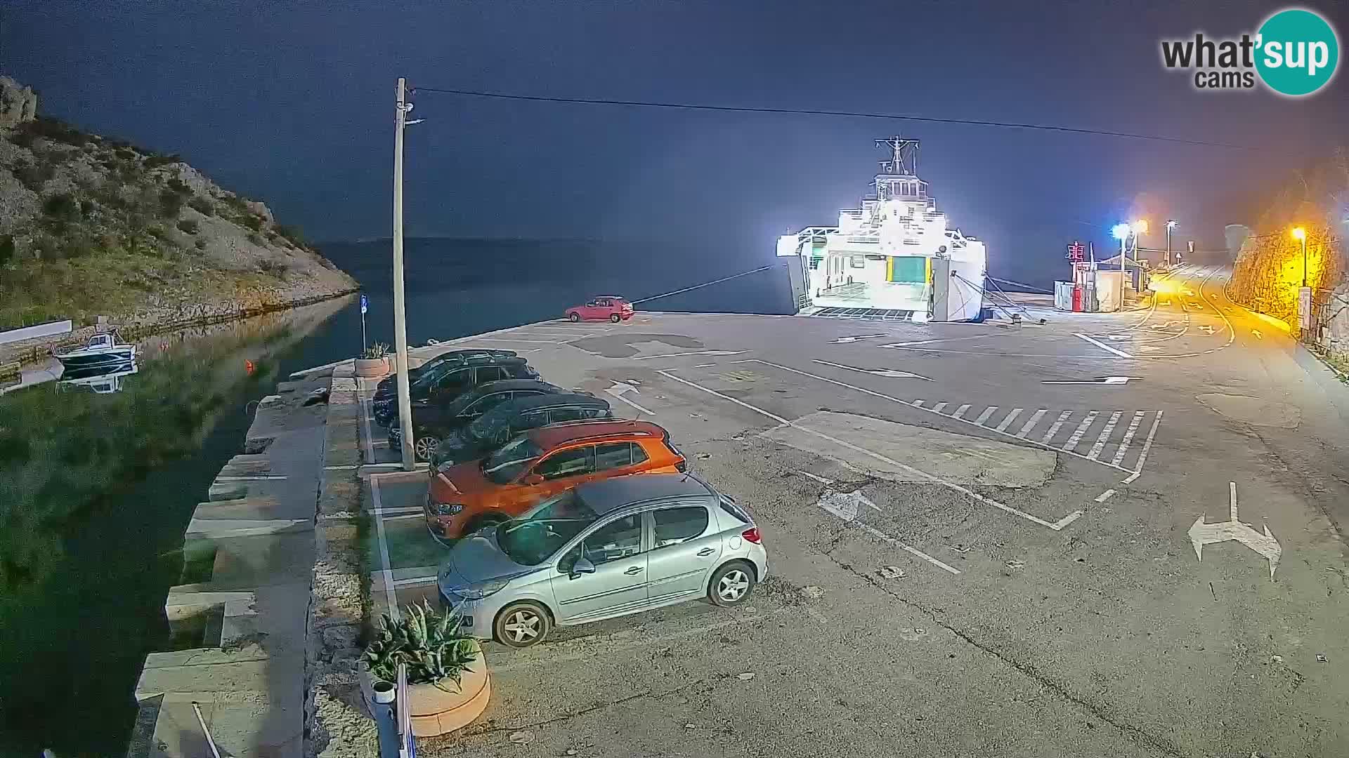 Webcam Prizna ferry port to Pag island