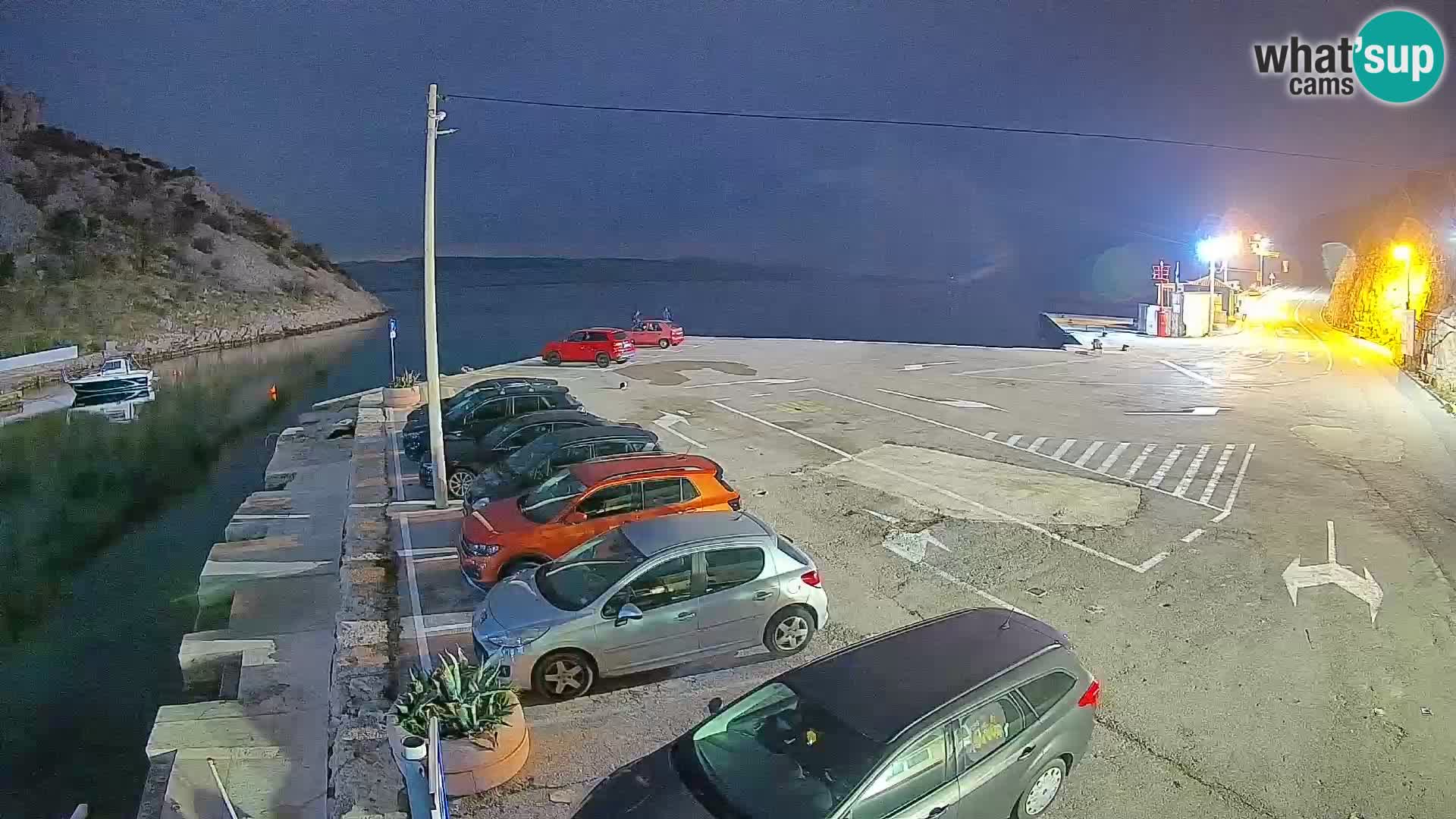 Webcam Prizna ferry port to Pag island