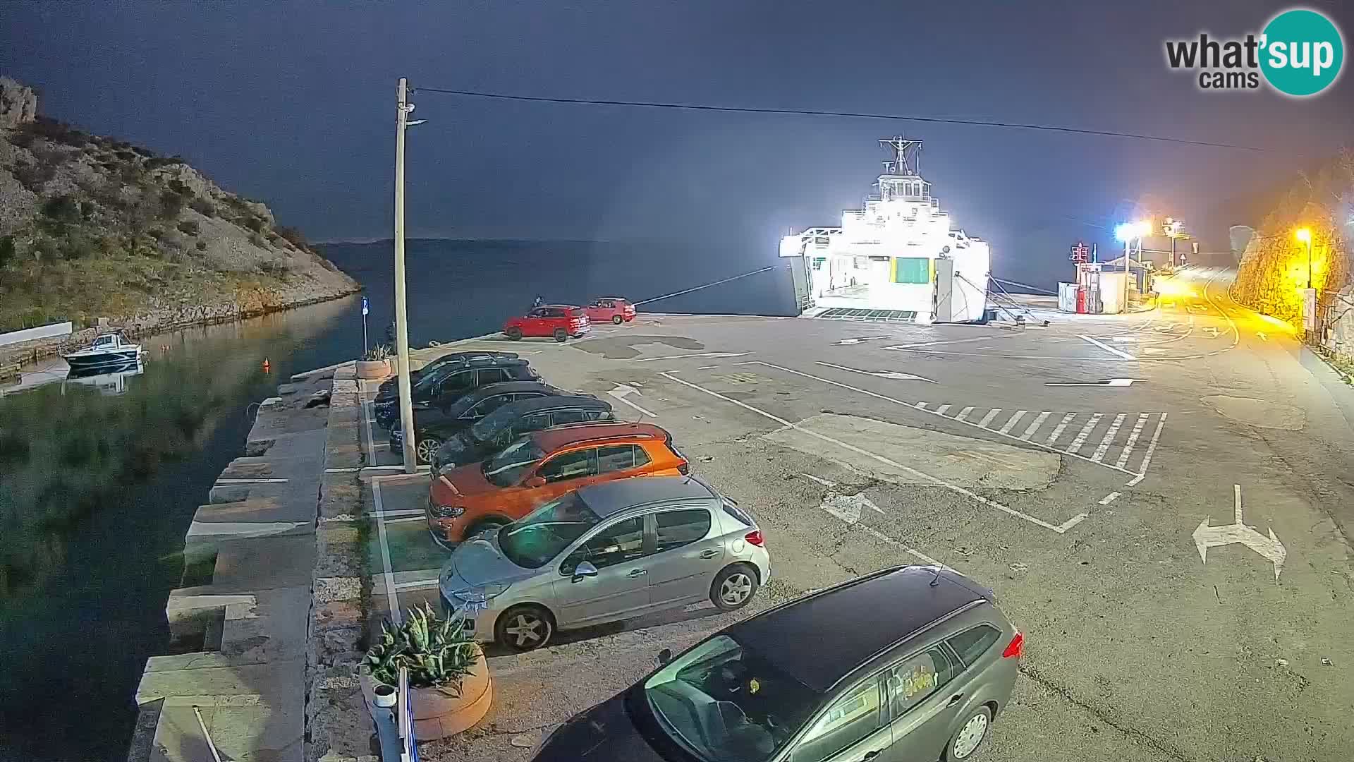 Webcam port de ferry de Prizna – vers l’île de Pag