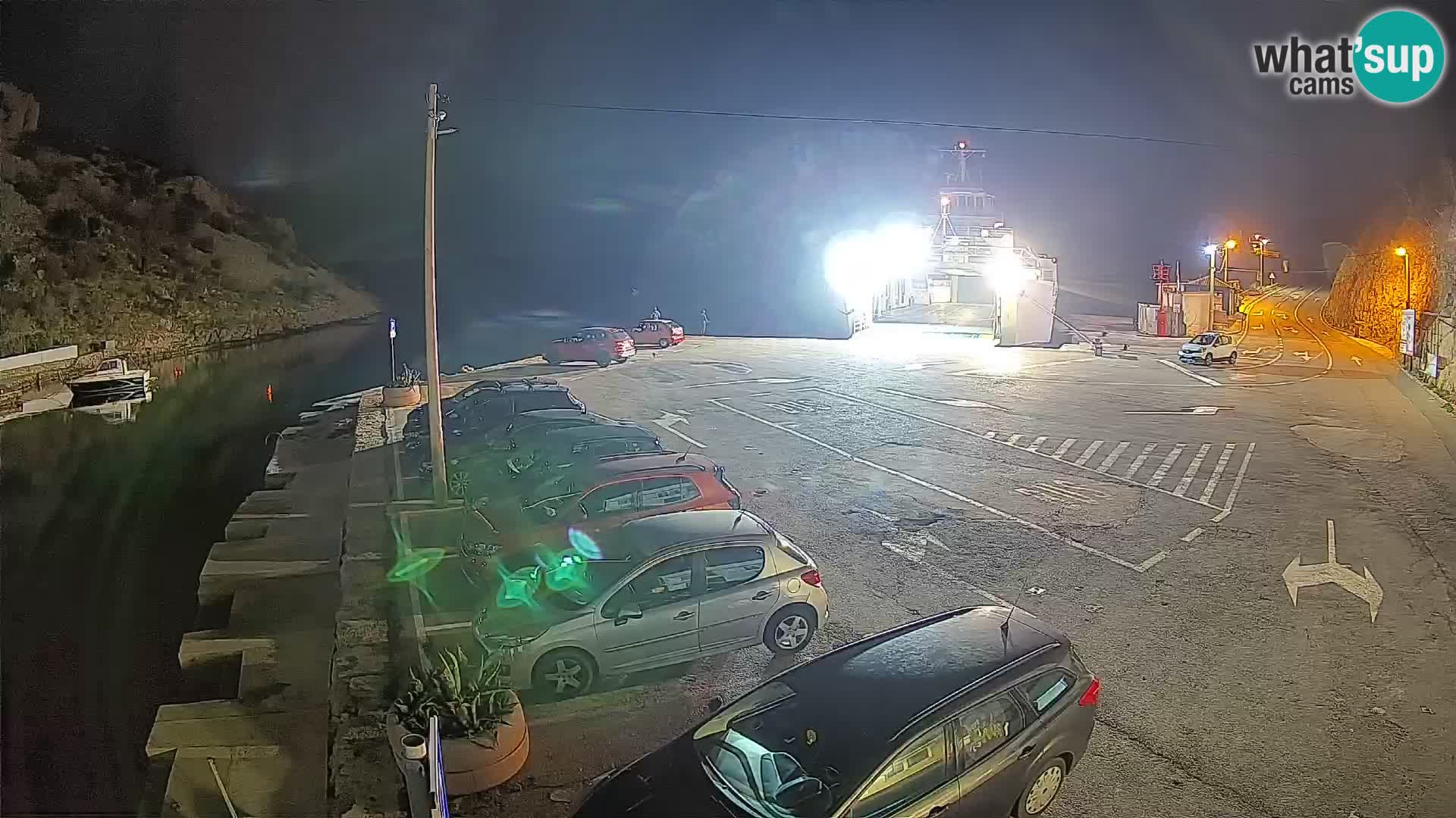 Webcam port de ferry de Prizna – vers l’île de Pag