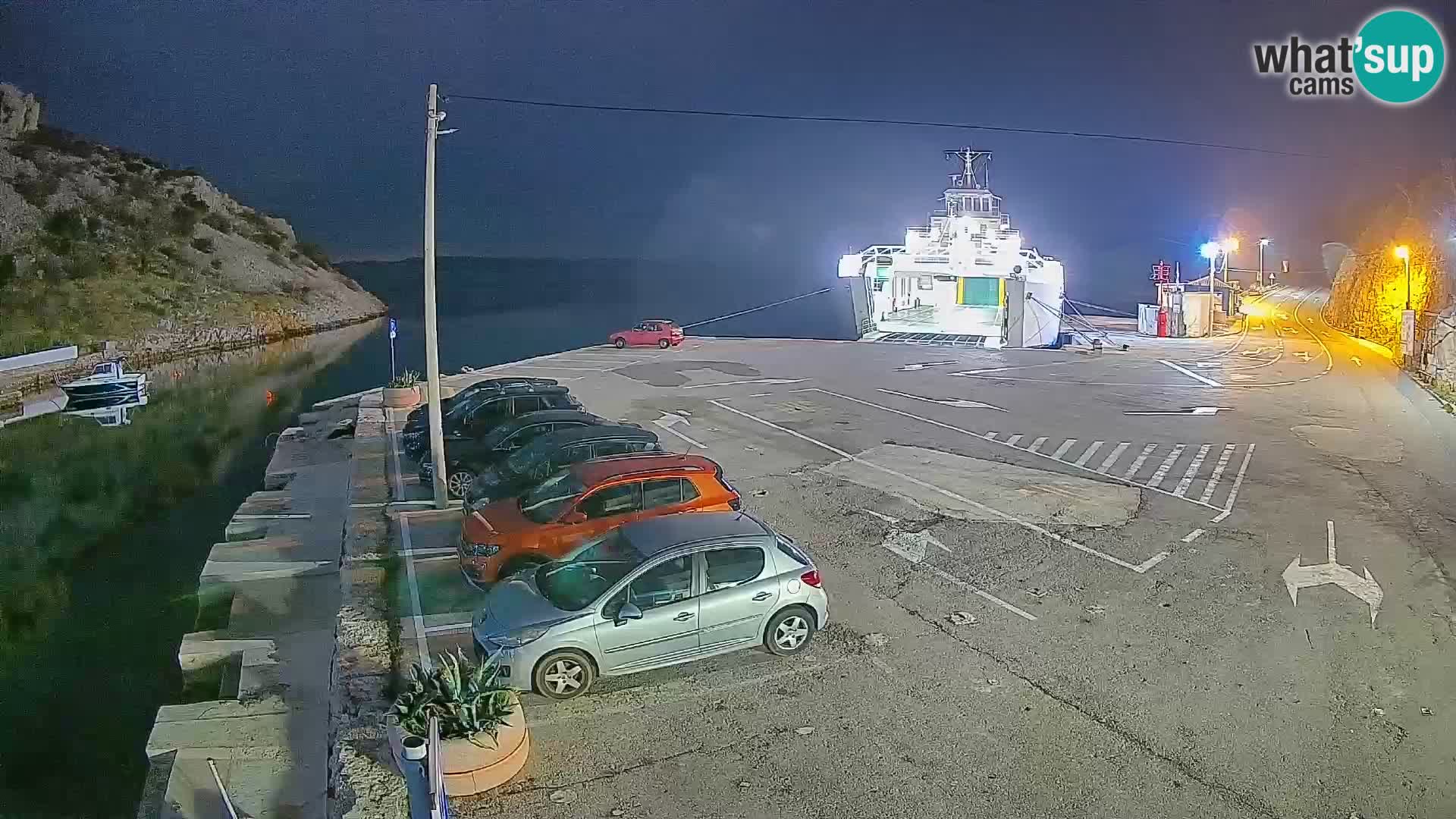 Webcam Prizna ferry port to Pag island