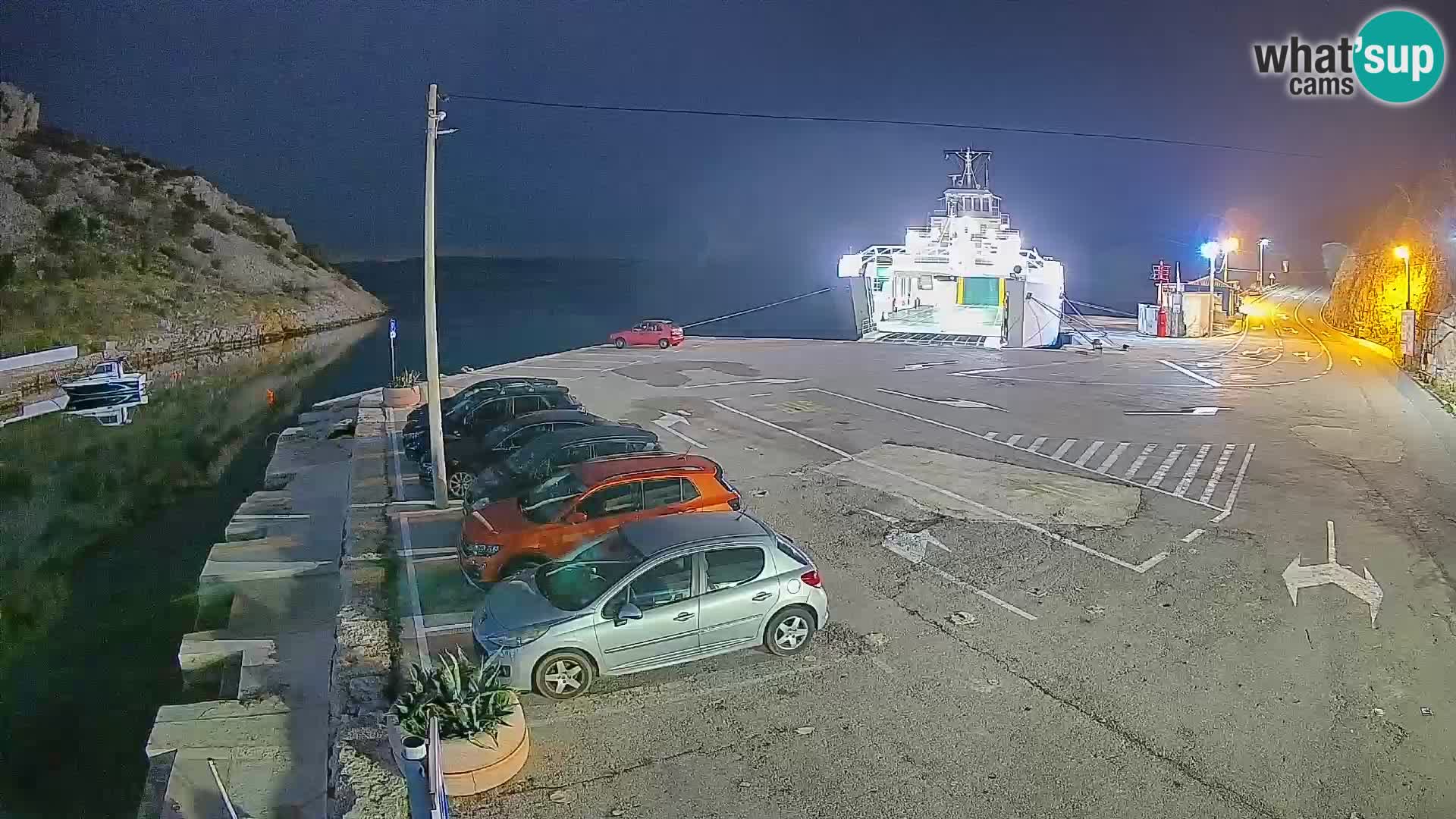 Webcam port de ferry de Prizna – vers l’île de Pag
