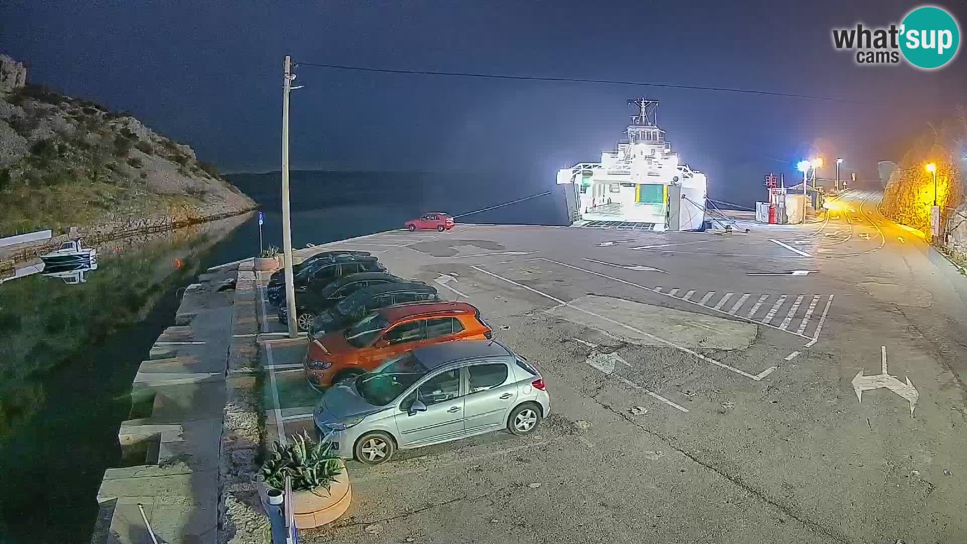 Webcam Prizna ferry port to Pag island