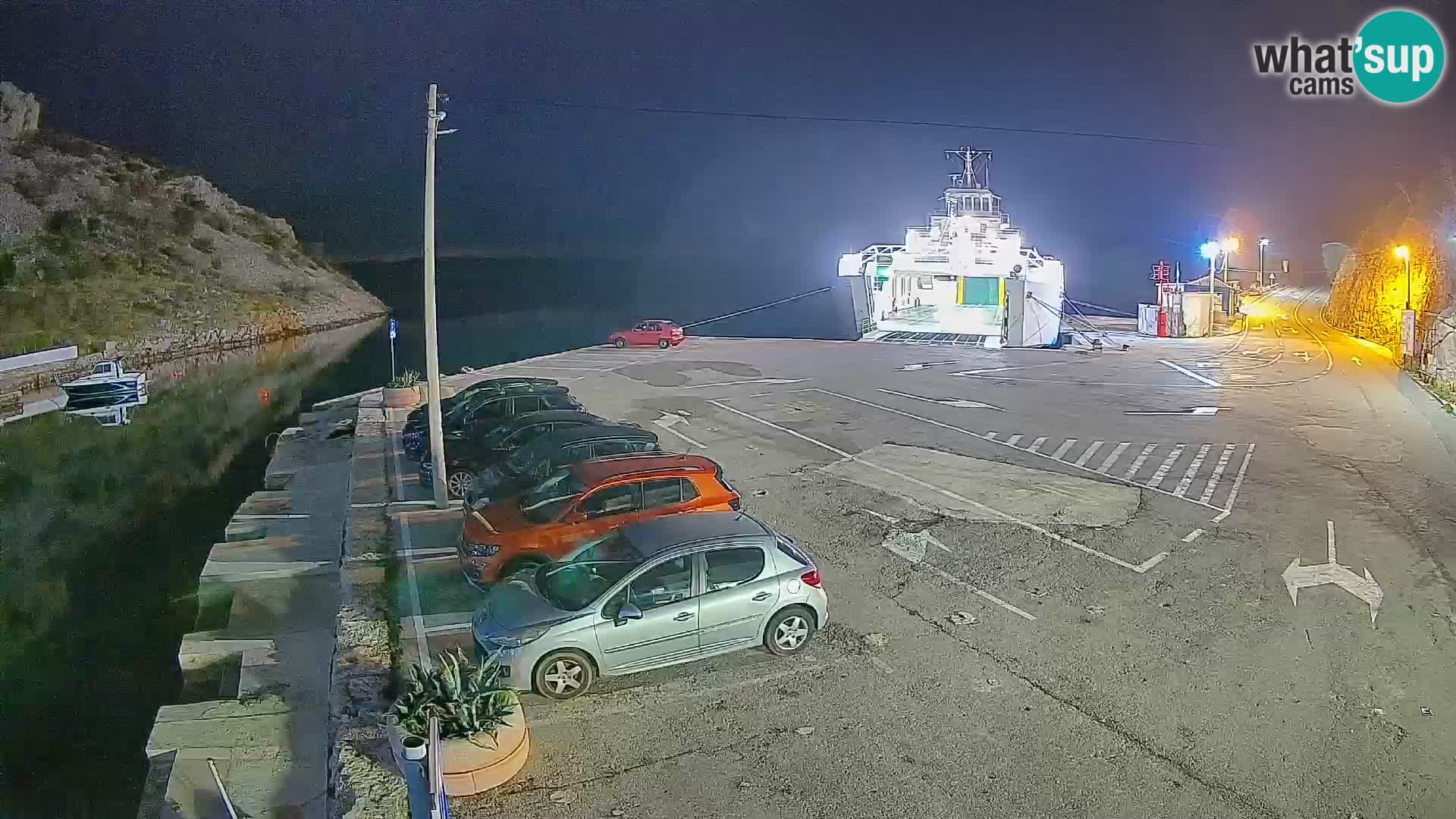 Webcam Prizna ferry port to Pag island