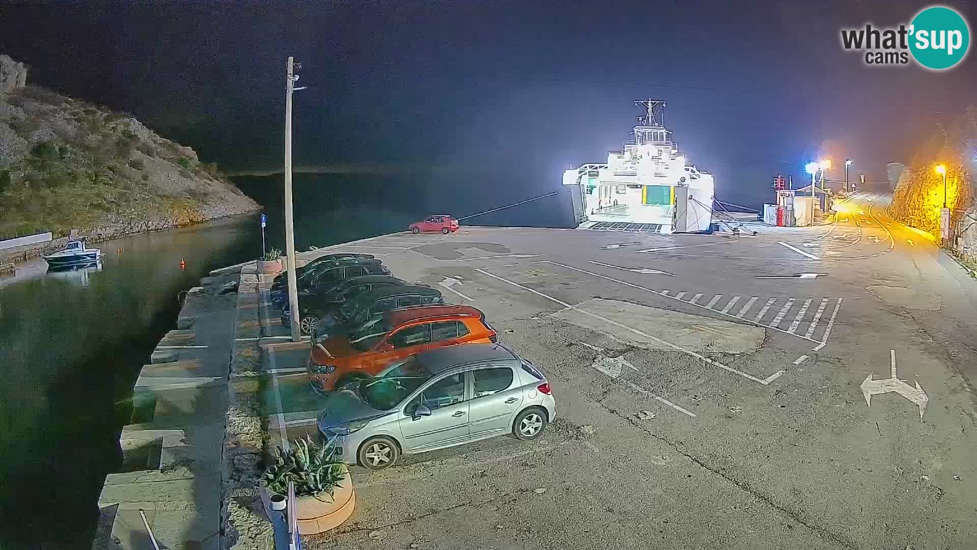 Webcam Prizna ferry port to Pag island