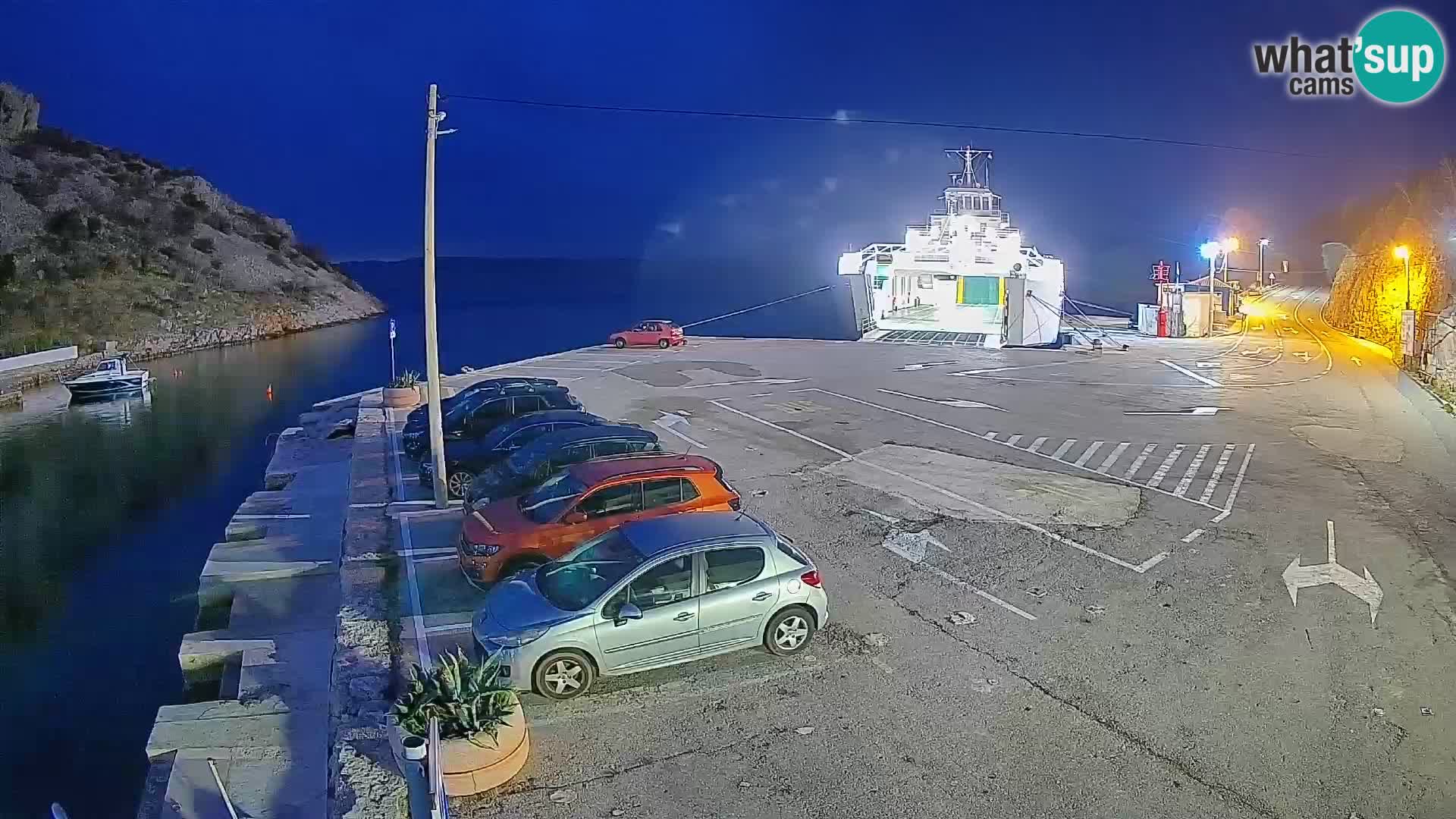 Webcam Prizna ferry port to Pag island