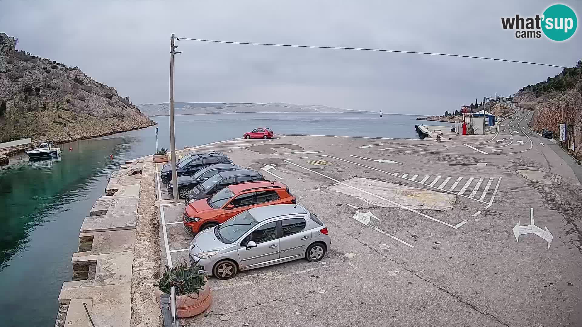 Webcam Fährhafen Prizna – zur Insel Pag