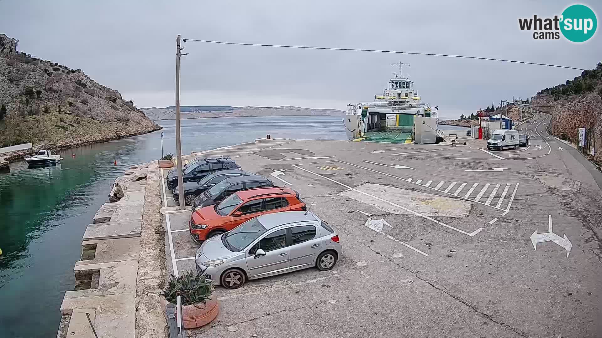 Webcam port de ferry de Prizna – vers l’île de Pag
