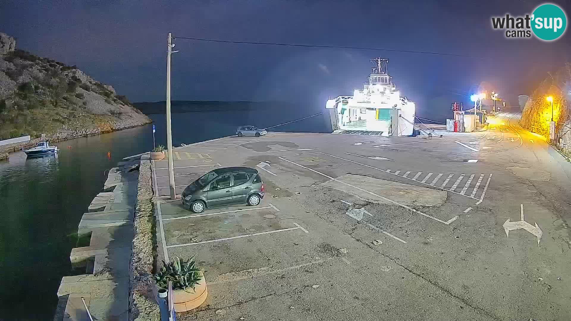 Webcam port de ferry de Prizna – vers l’île de Pag