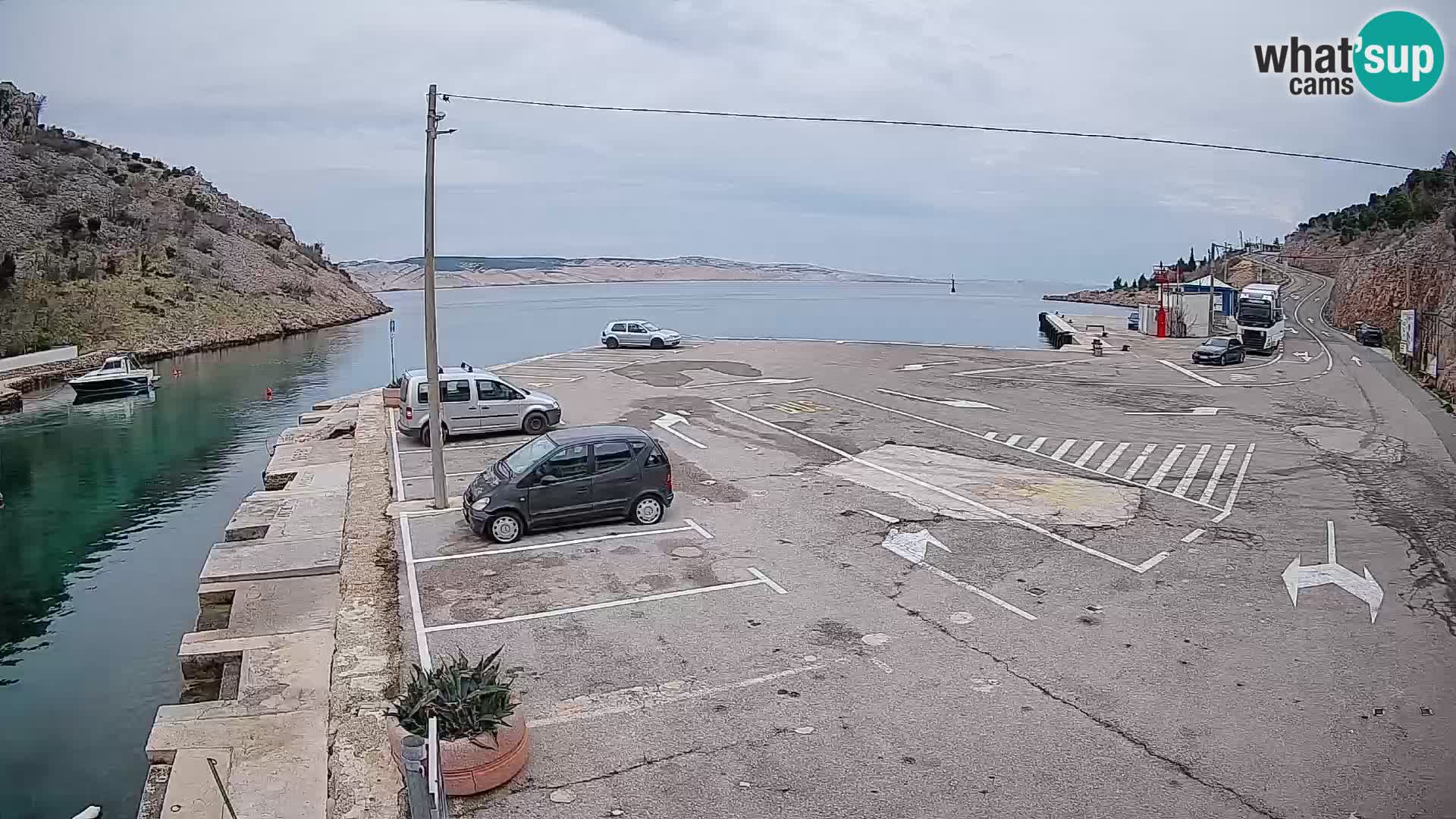 Webcam port de ferry de Prizna – vers l’île de Pag
