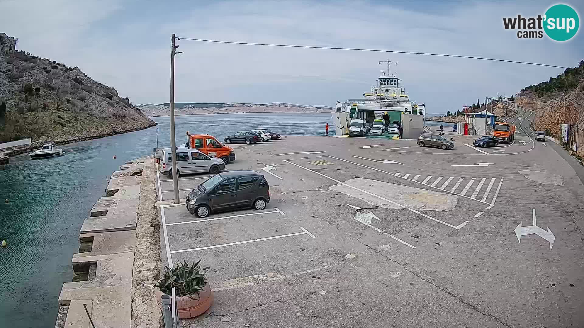Webcam port de ferry de Prizna – vers l’île de Pag