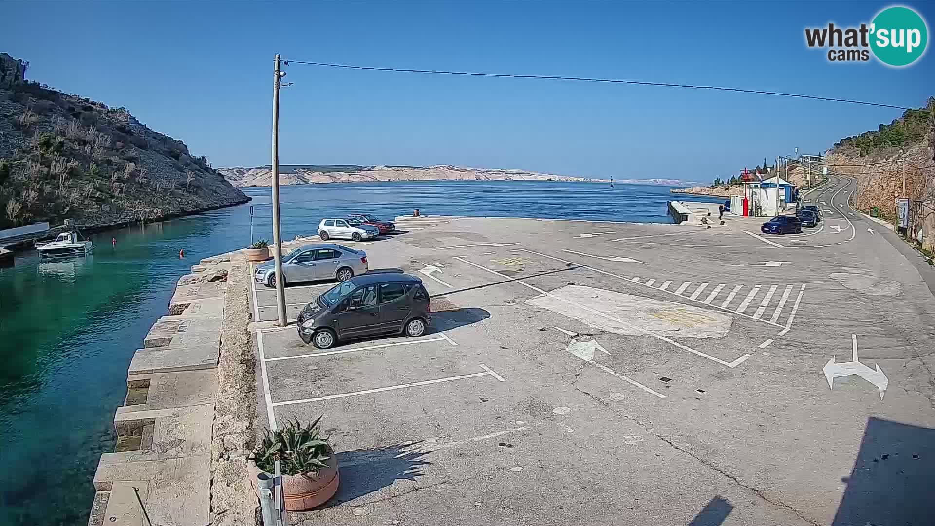 Webcam port de ferry de Prizna – vers l’île de Pag