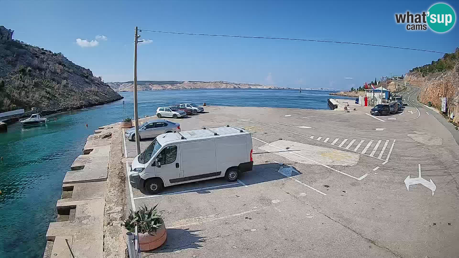 Webcam port de ferry de Prizna – vers l’île de Pag