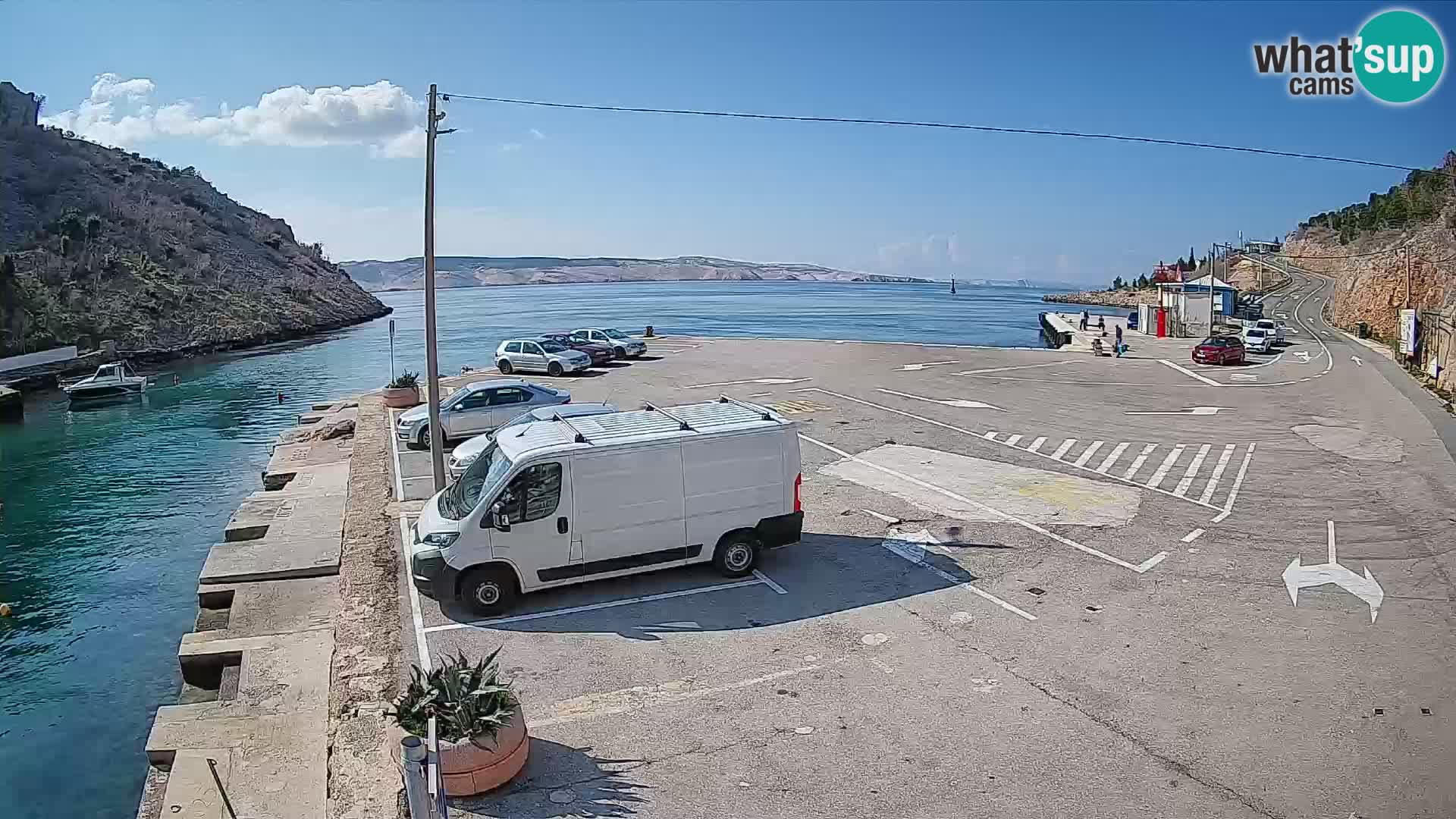 Webcam Prizna ferry port to Pag island
