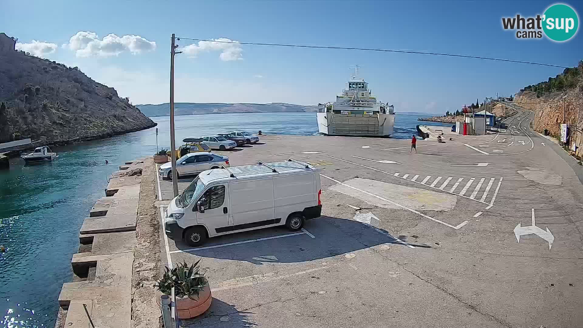 Webcam port de ferry de Prizna – vers l’île de Pag
