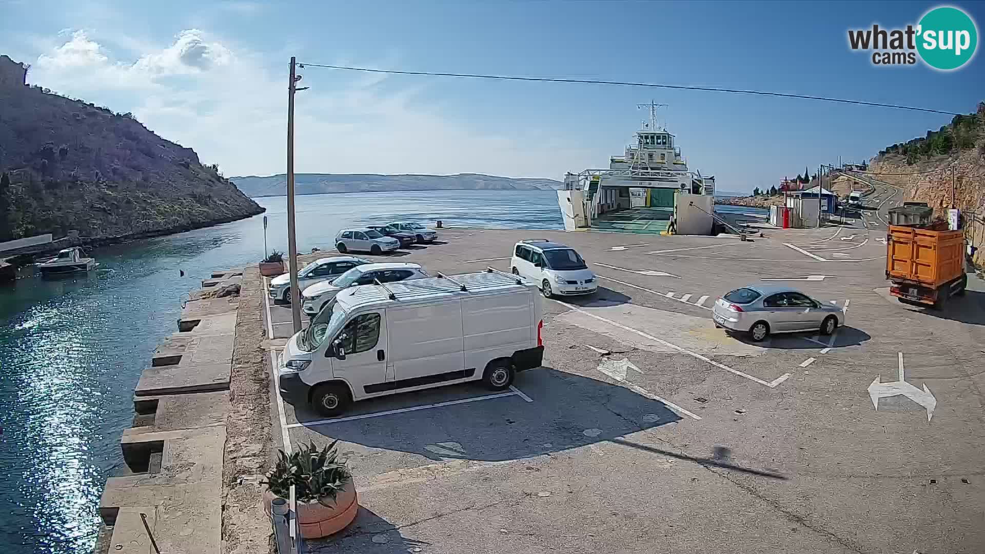 Webcam Fährhafen Prizna – zur Insel Pag