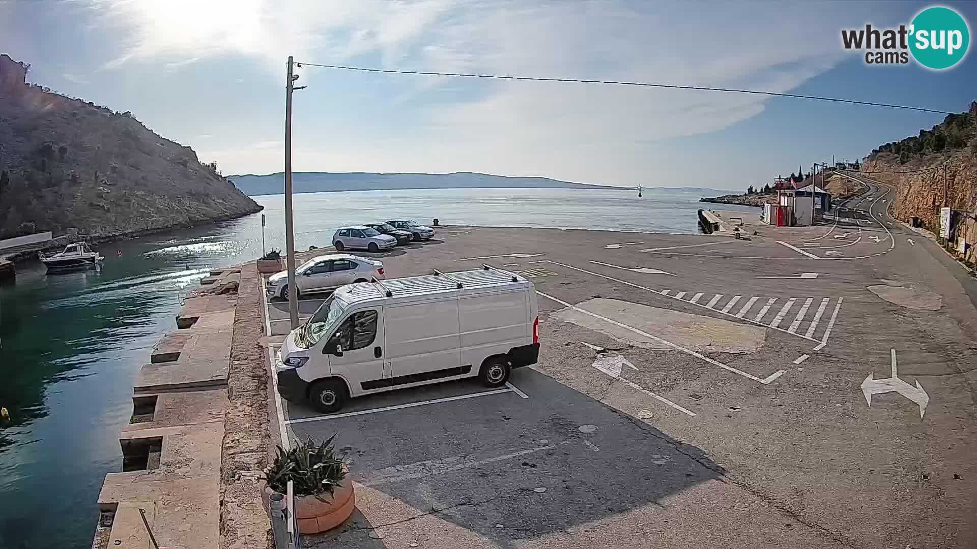 Webcam port de ferry de Prizna – vers l’île de Pag