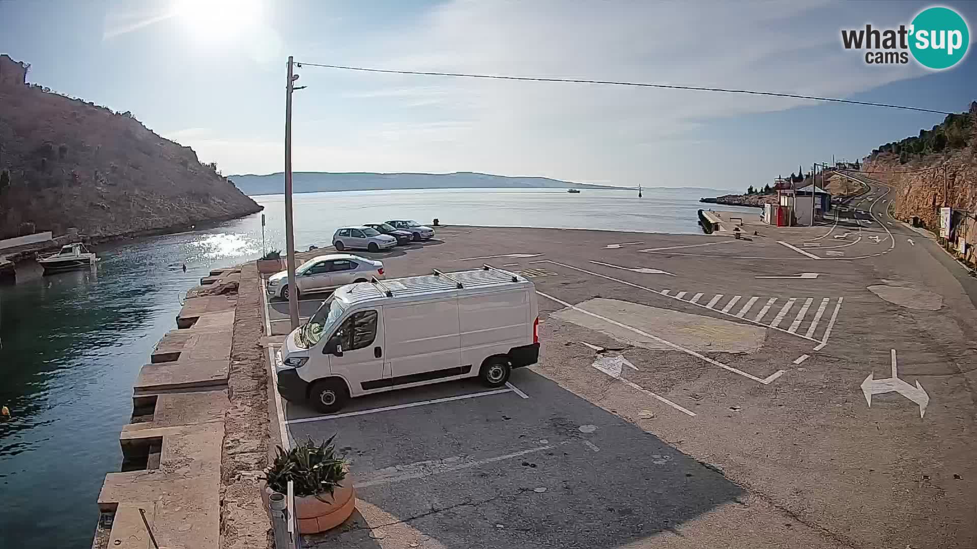 Webcam port de ferry de Prizna – vers l’île de Pag