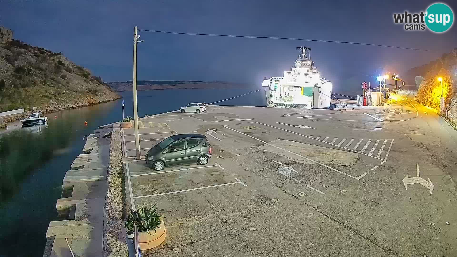 Webcam port de ferry de Prizna – vers l’île de Pag