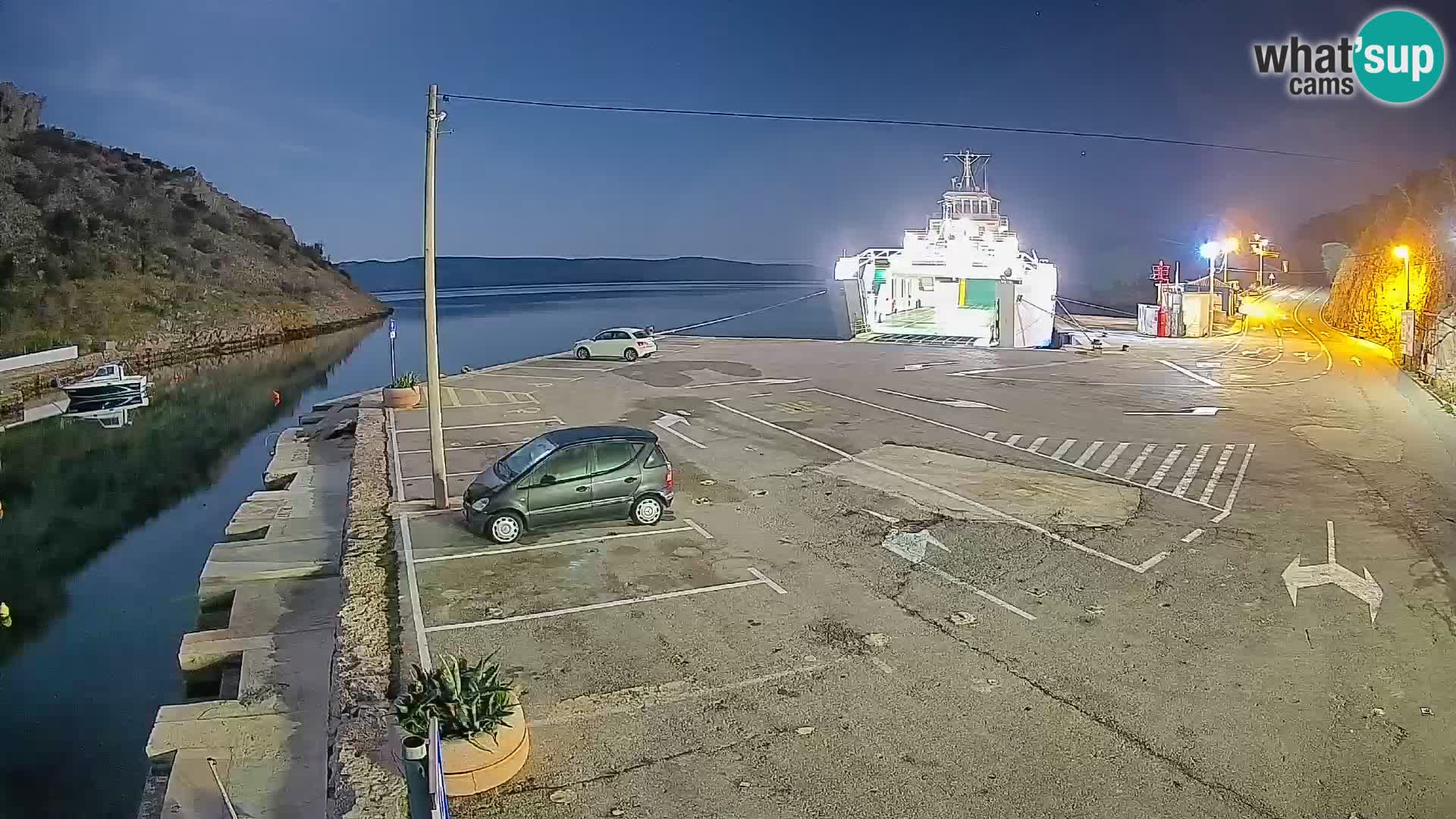 Webcam port de ferry de Prizna – vers l’île de Pag