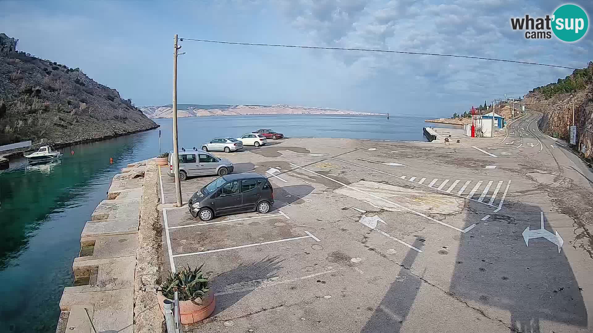 Webcam port de ferry de Prizna – vers l’île de Pag
