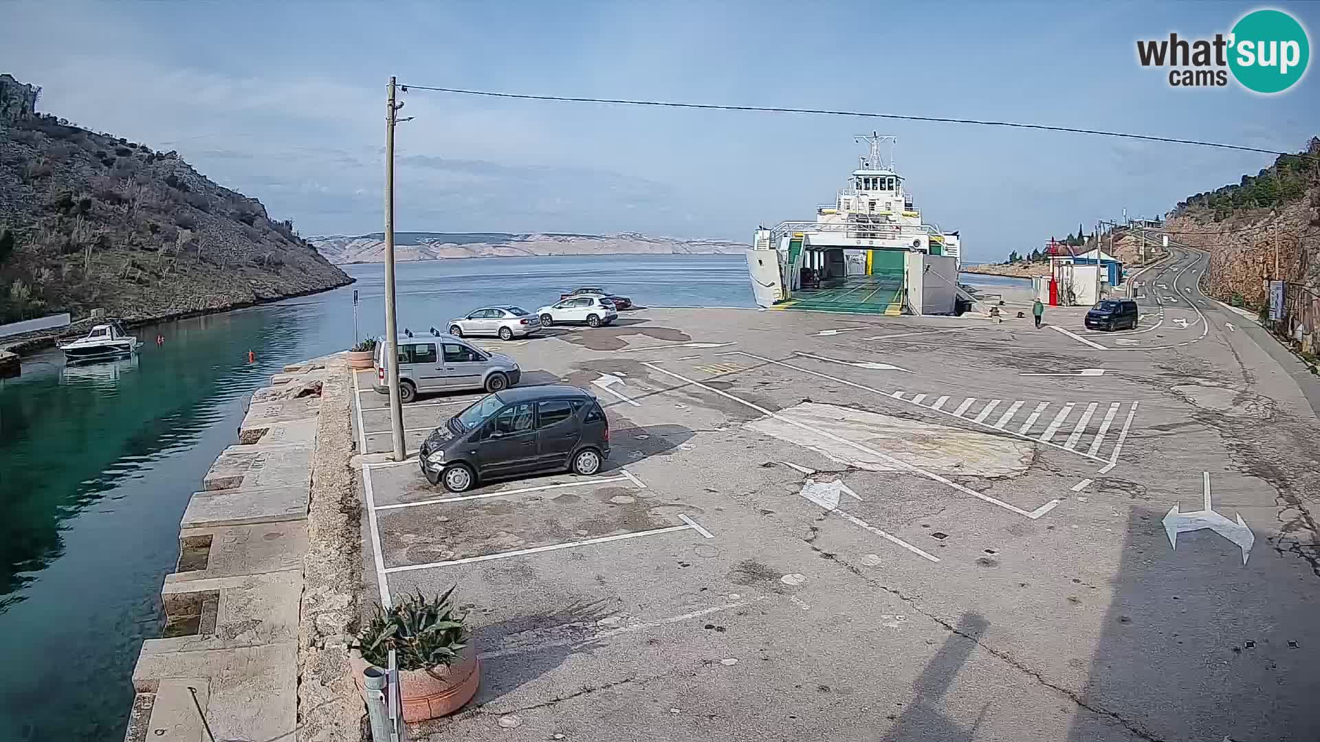 Webcam Fährhafen Prizna – zur Insel Pag