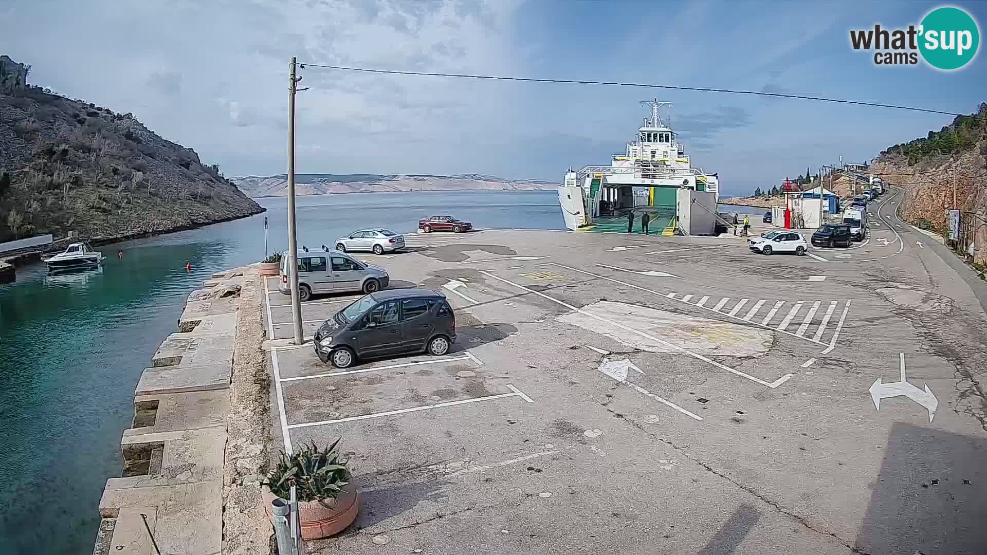 Webcam port de ferry de Prizna – vers l’île de Pag