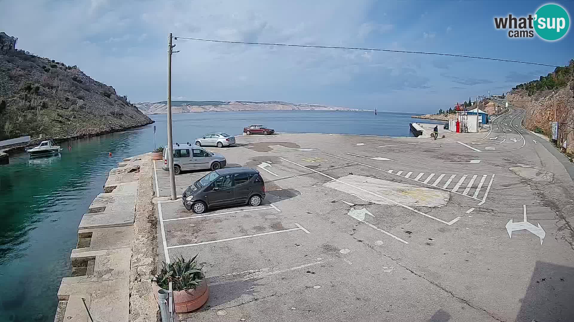 Webcam Prizna ferry port to Pag island