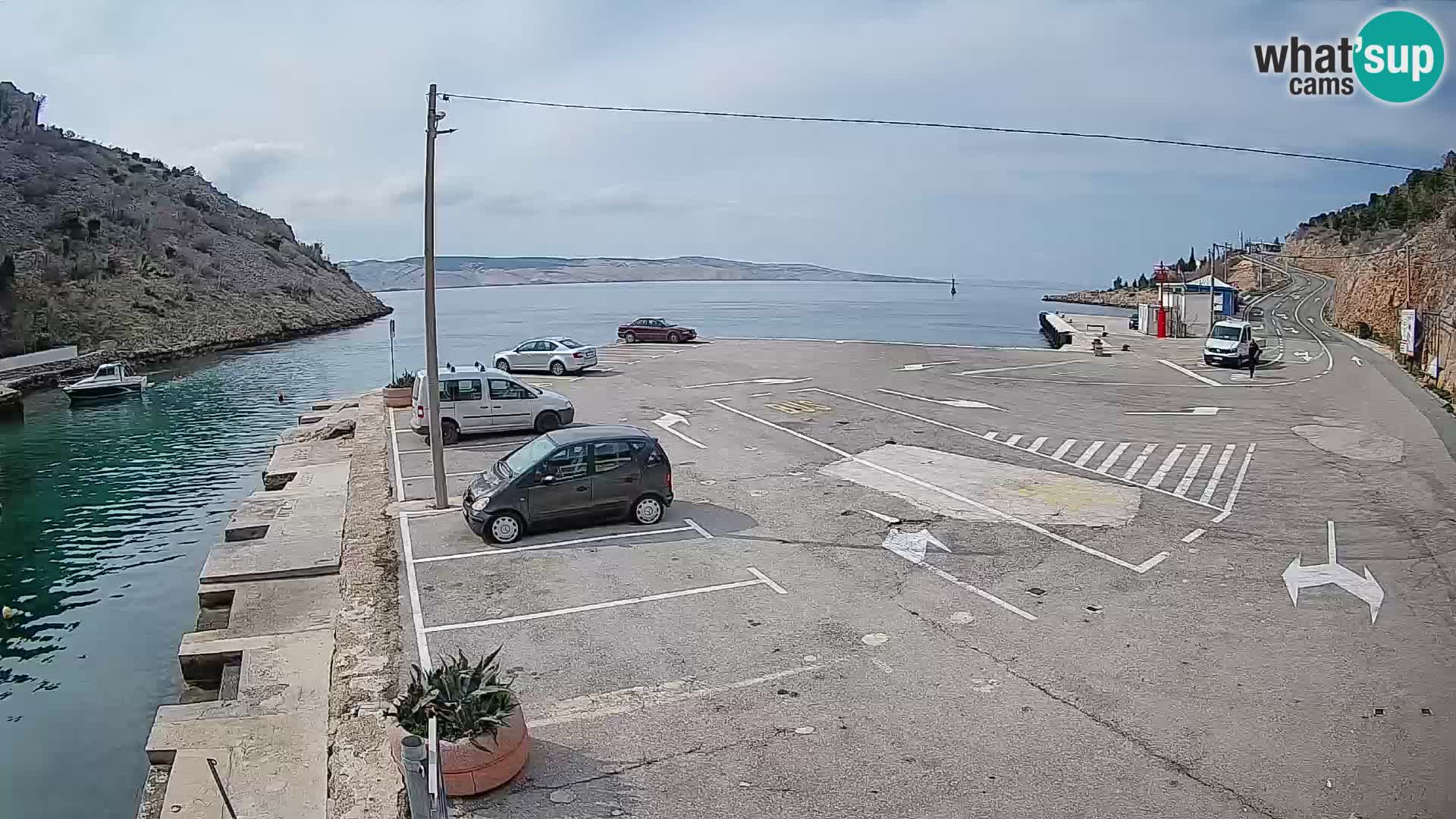 Webcam port de ferry de Prizna – vers l’île de Pag