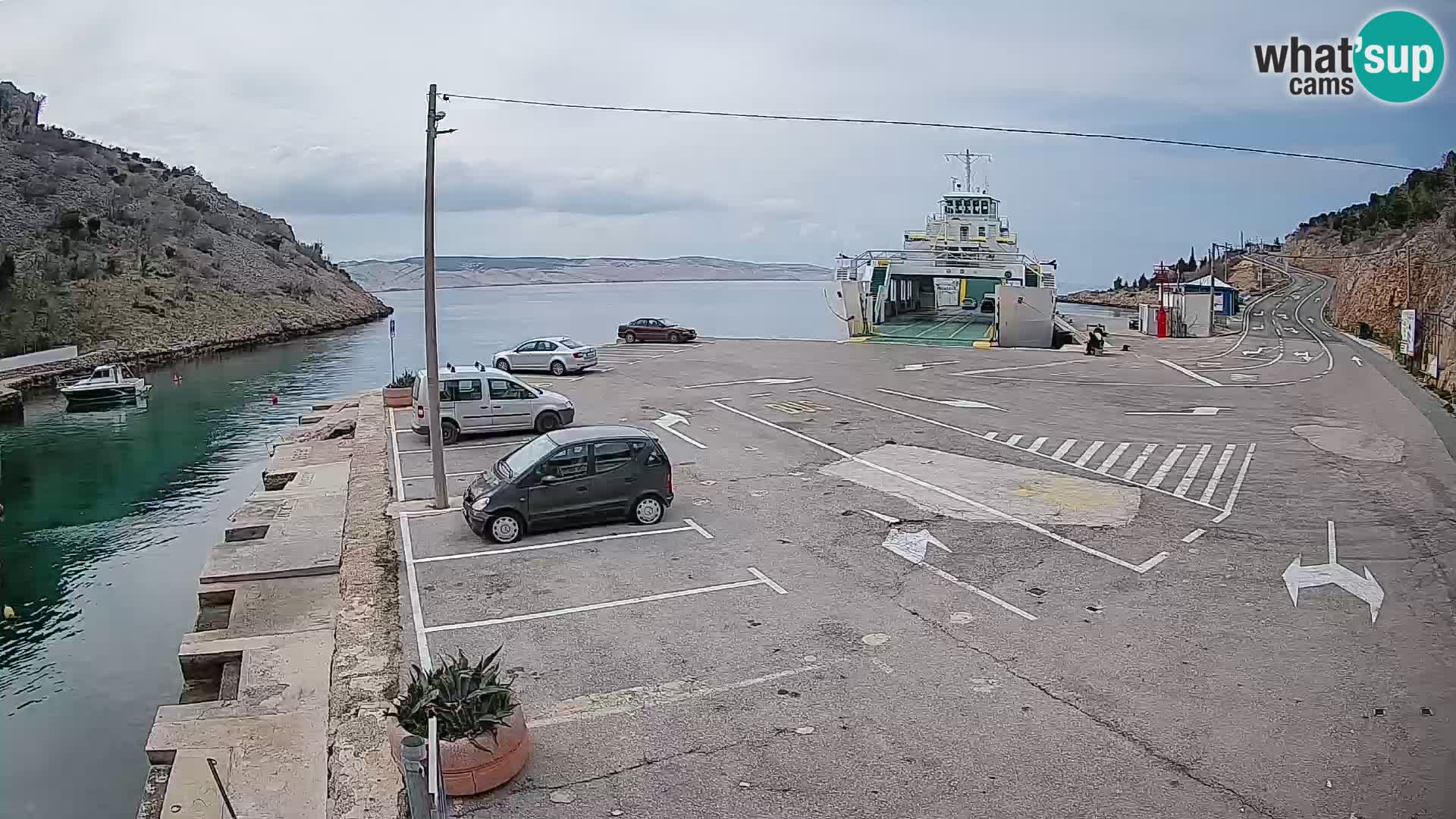 Webcam port de ferry de Prizna – vers l’île de Pag