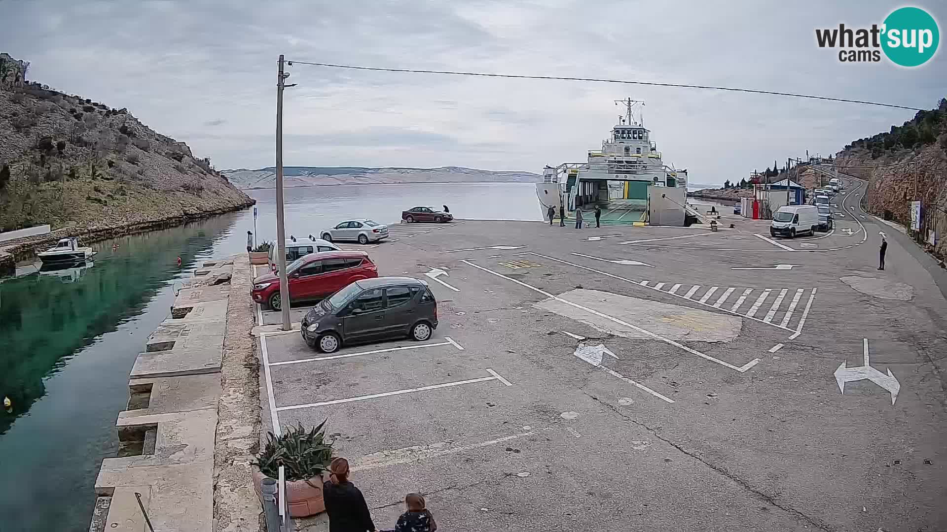Webcam Fährhafen Prizna – zur Insel Pag
