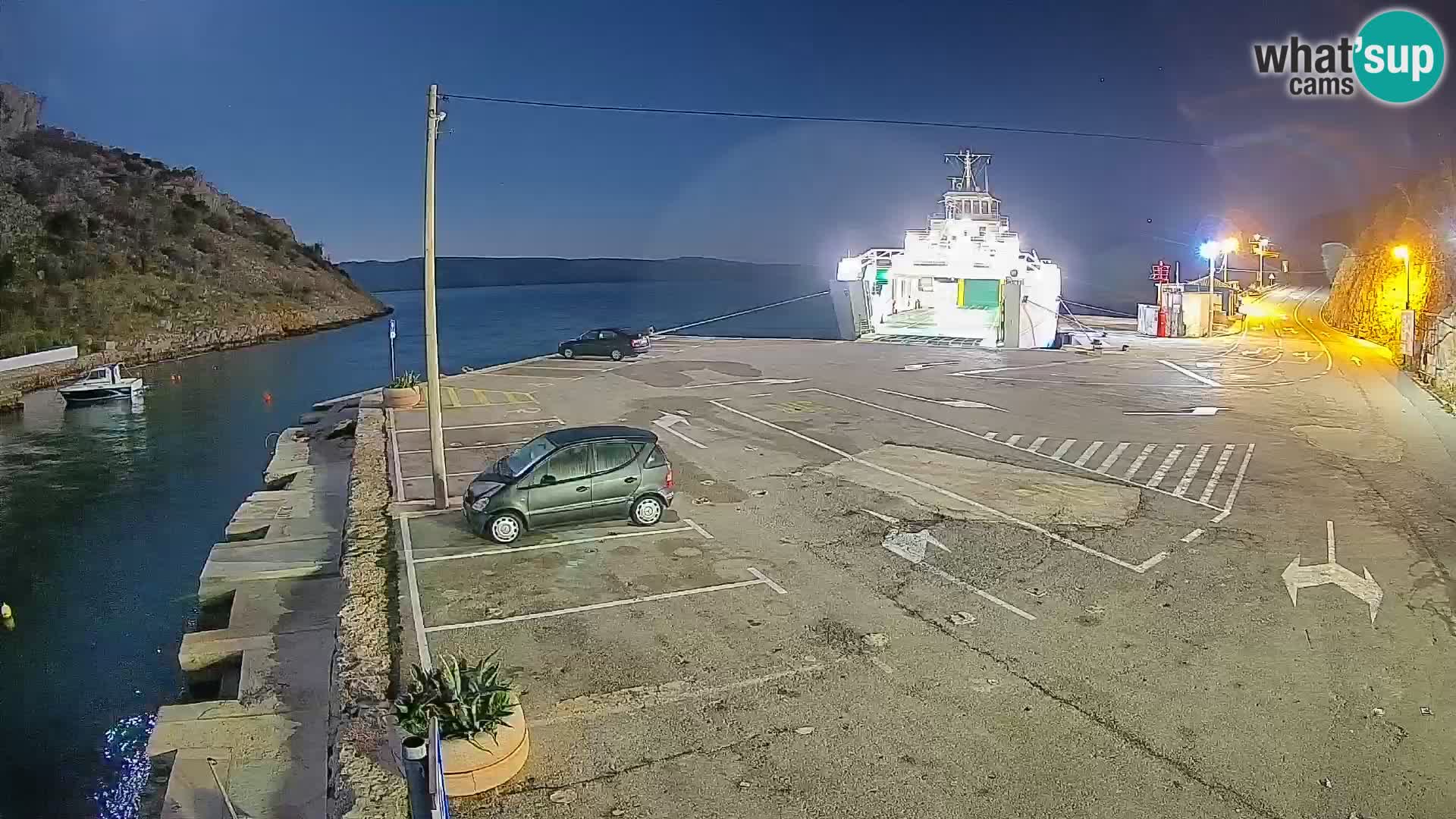 Webcam port de ferry de Prizna – vers l’île de Pag