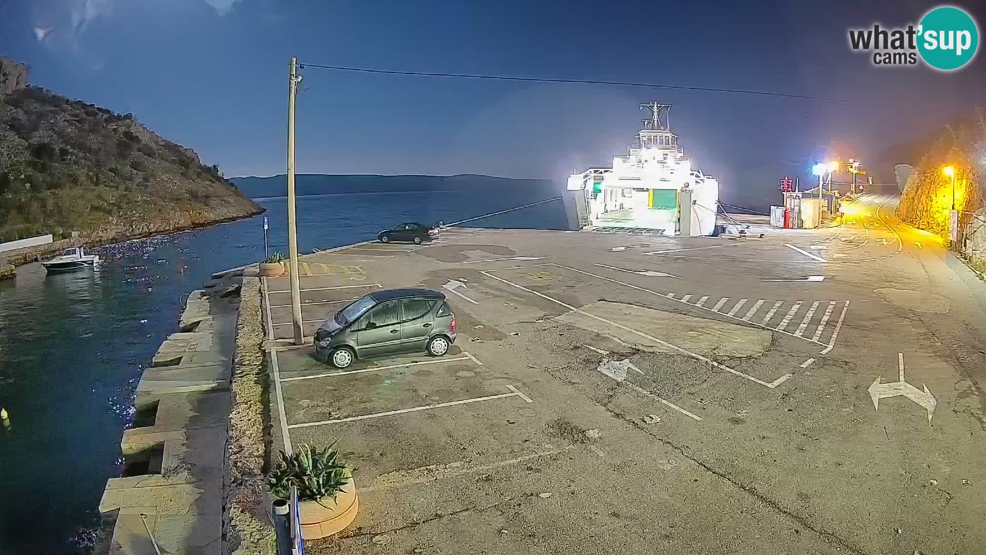 Webcam port de ferry de Prizna – vers l’île de Pag