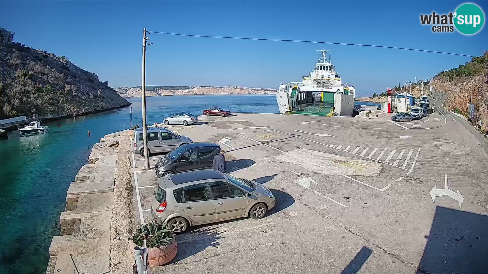 Webcam Fährhafen Prizna – zur Insel Pag