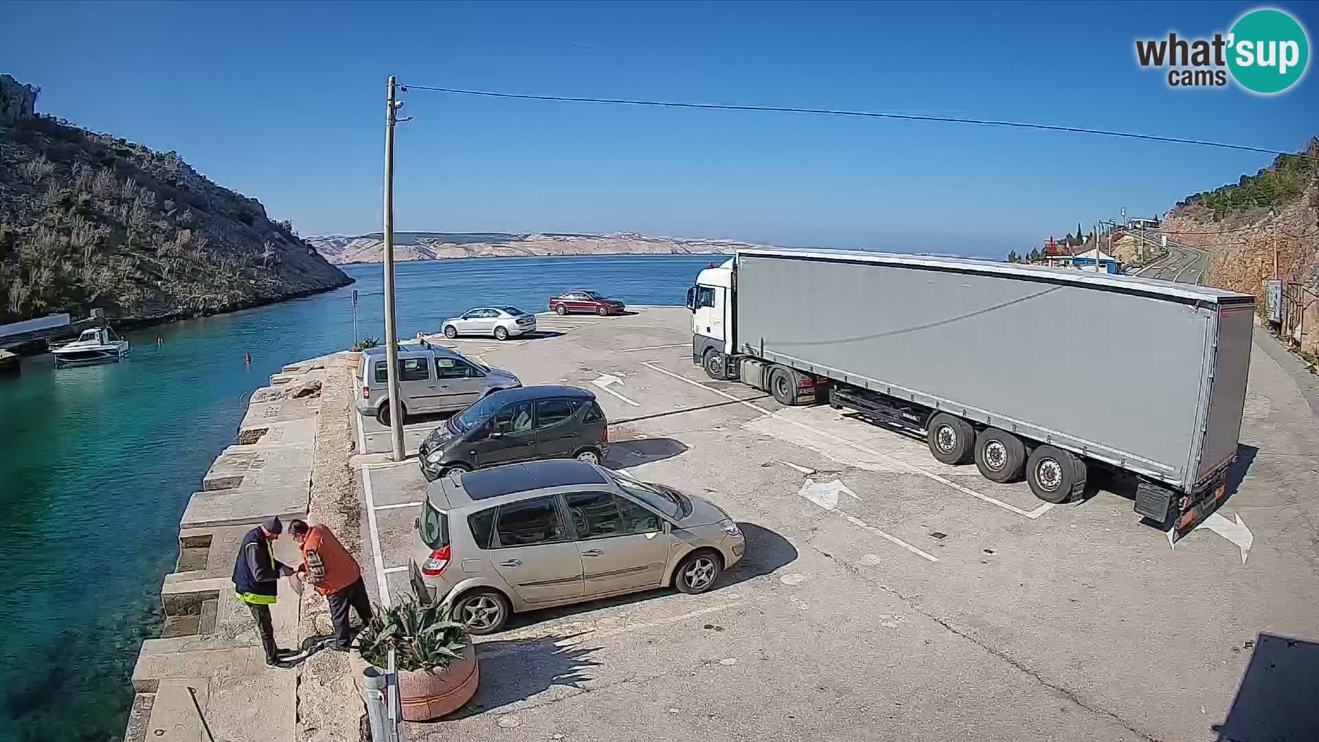 Webcam port de ferry de Prizna – vers l’île de Pag