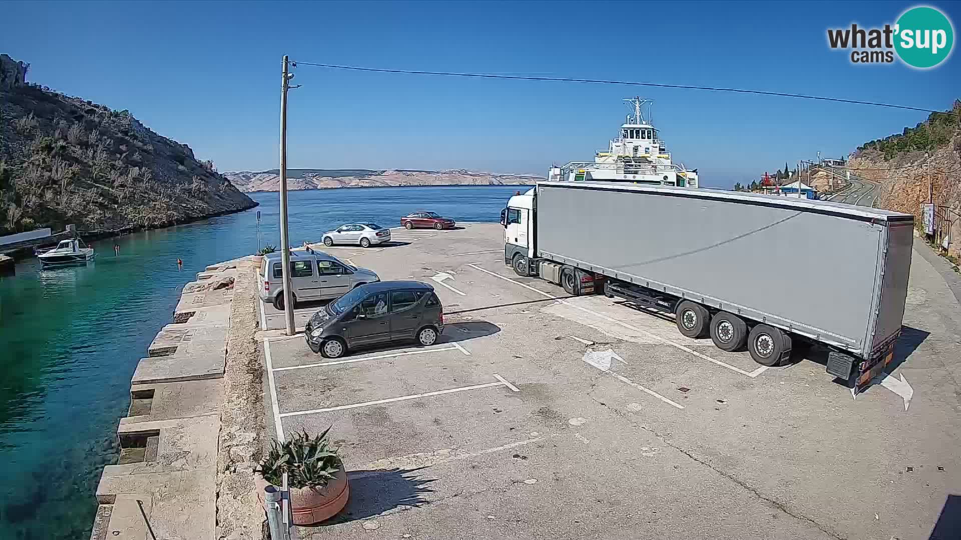 Webcam Fährhafen Prizna – zur Insel Pag