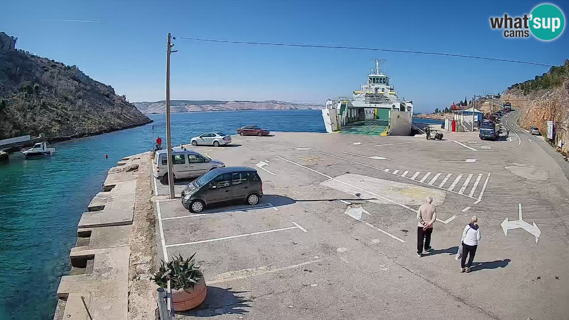 Webcam Fährhafen Prizna – zur Insel Pag