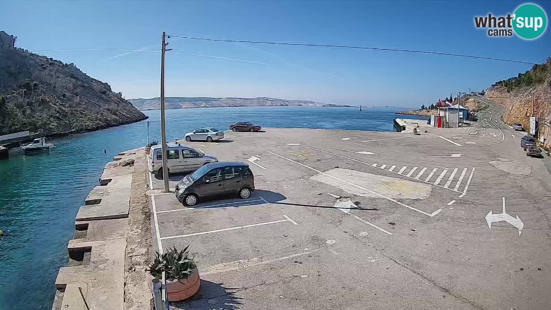 Webcam Prizna ferry port to Pag island