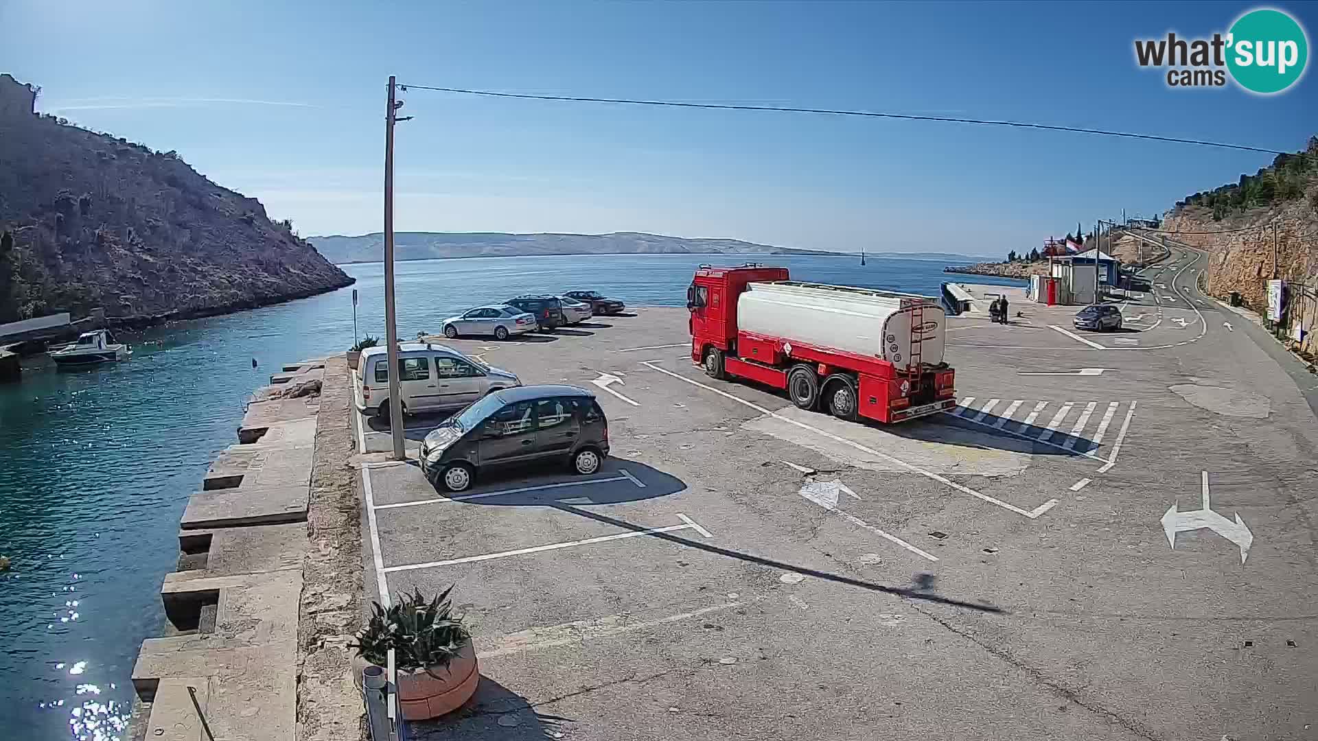 Webcam Fährhafen Prizna – zur Insel Pag