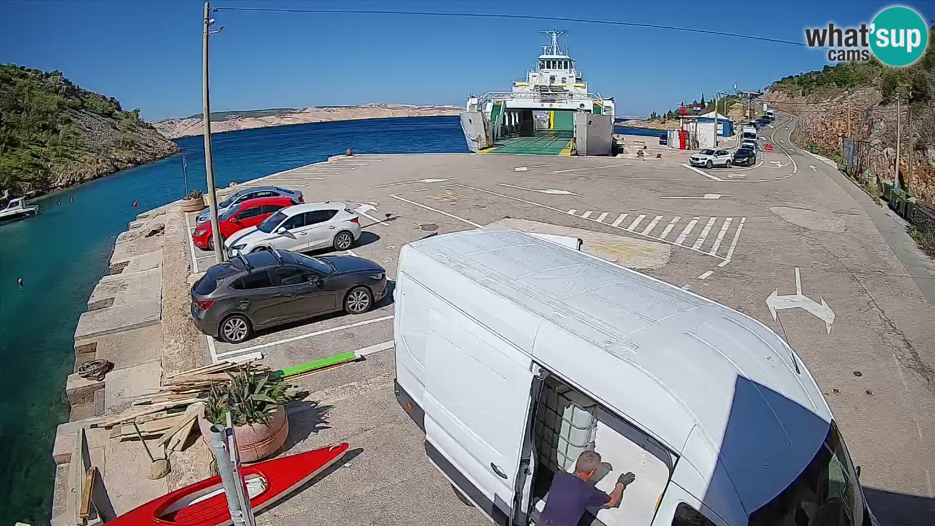 Webcam Fährhafen Prizna – zur Insel Pag