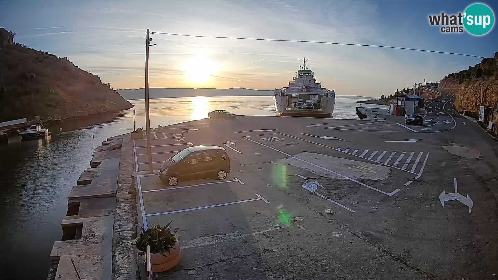 Webcam Fährhafen Prizna – zur Insel Pag