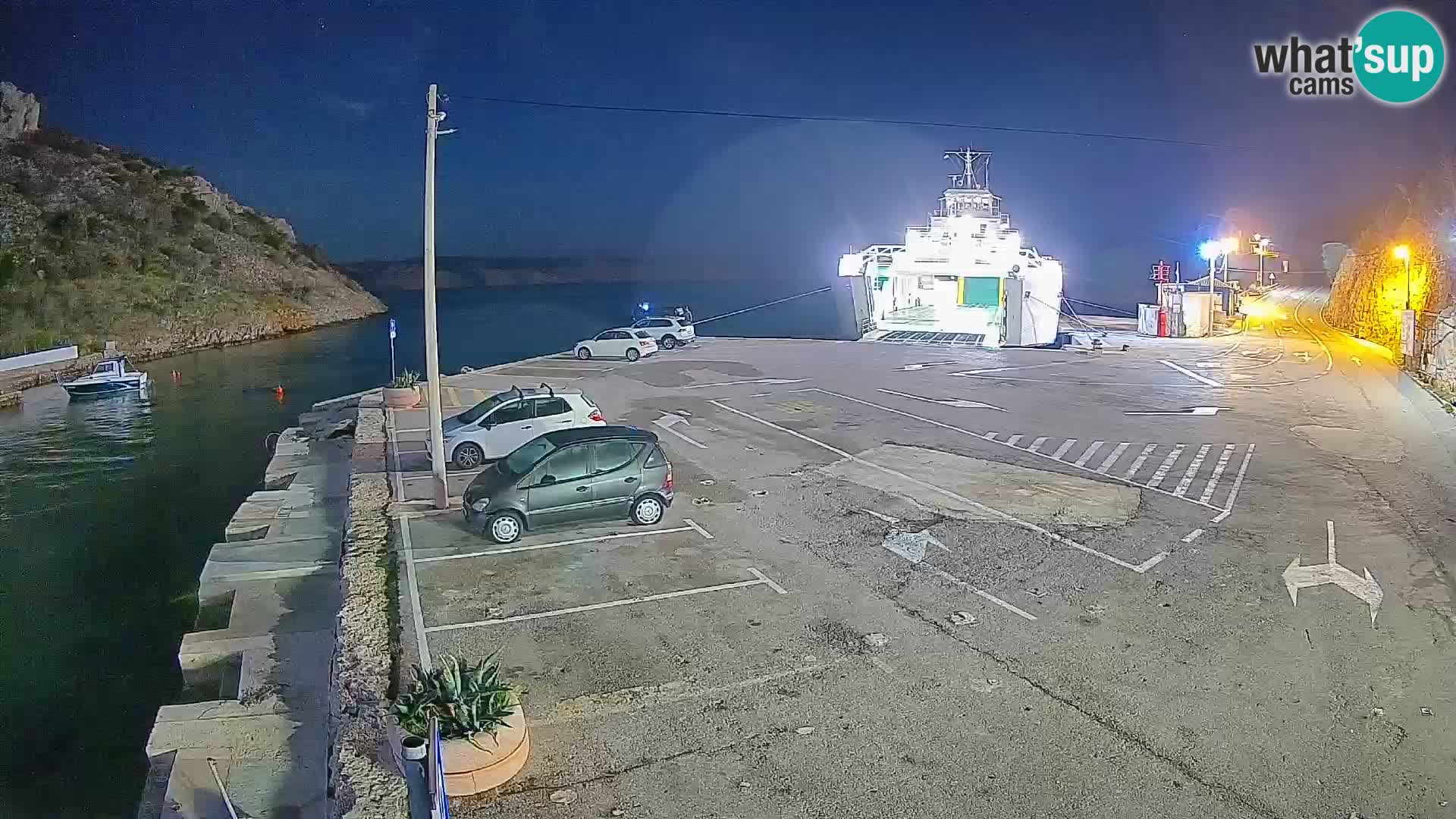 Webcam port de ferry de Prizna – vers l’île de Pag