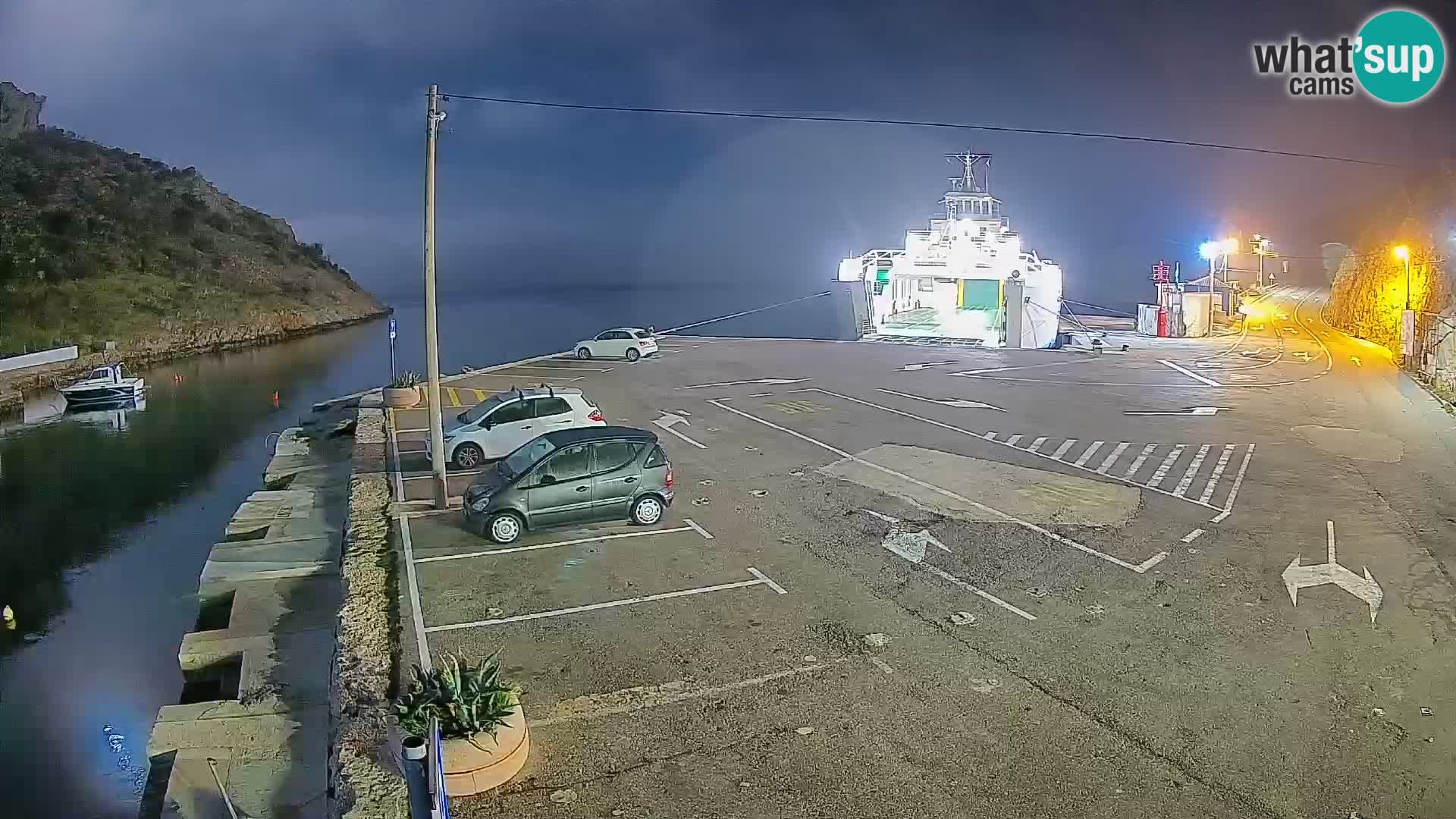 Webcam port de ferry de Prizna – vers l’île de Pag