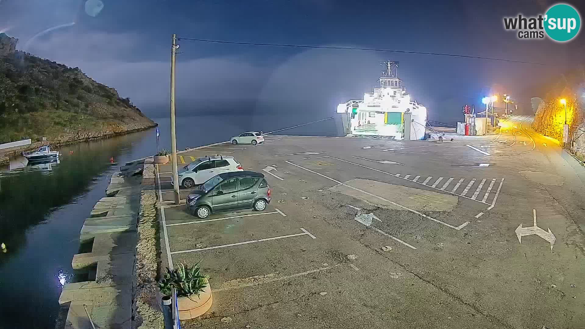 Webcam Fährhafen Prizna – zur Insel Pag