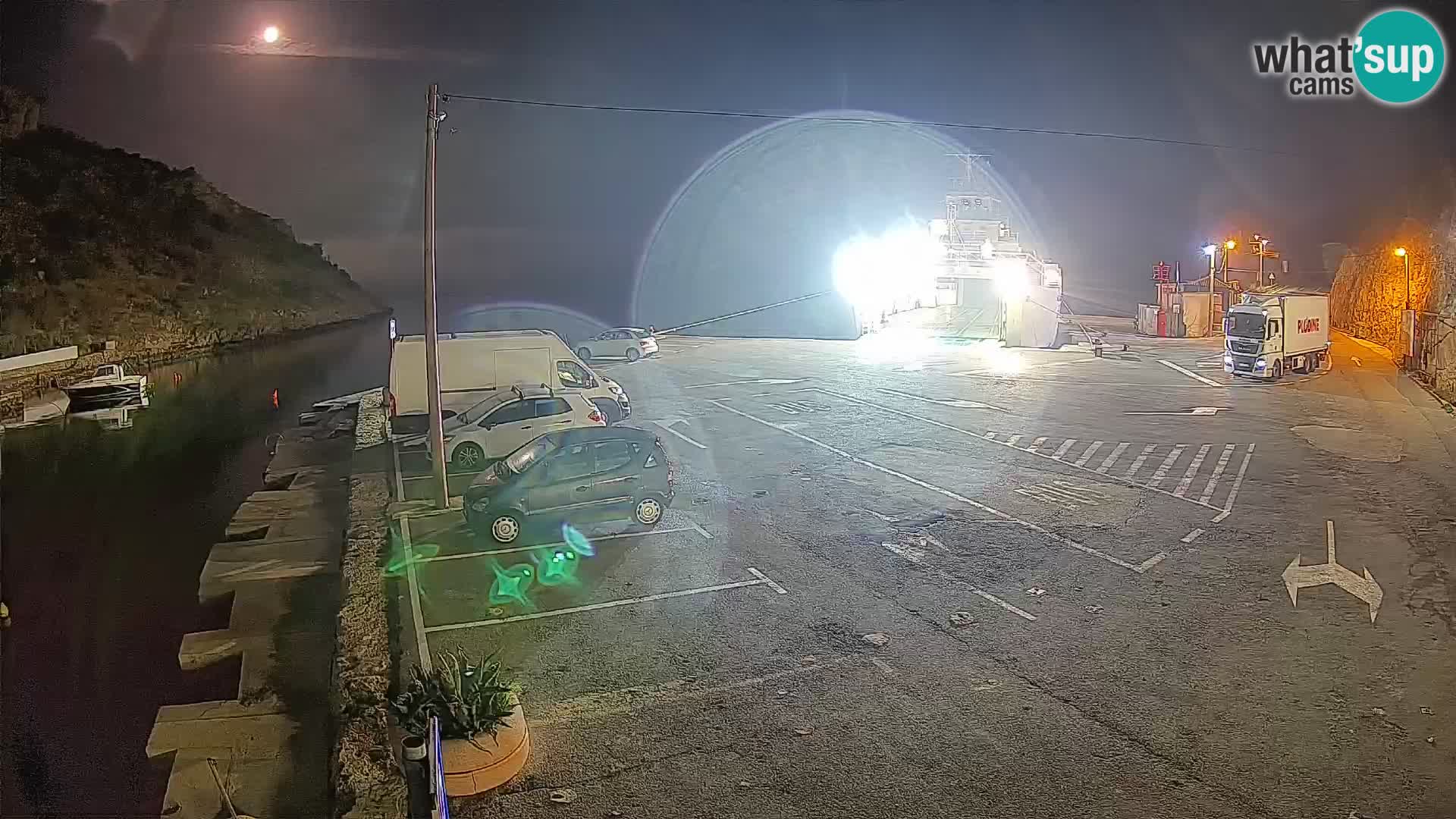 Webcam Prizna ferry port to Pag island